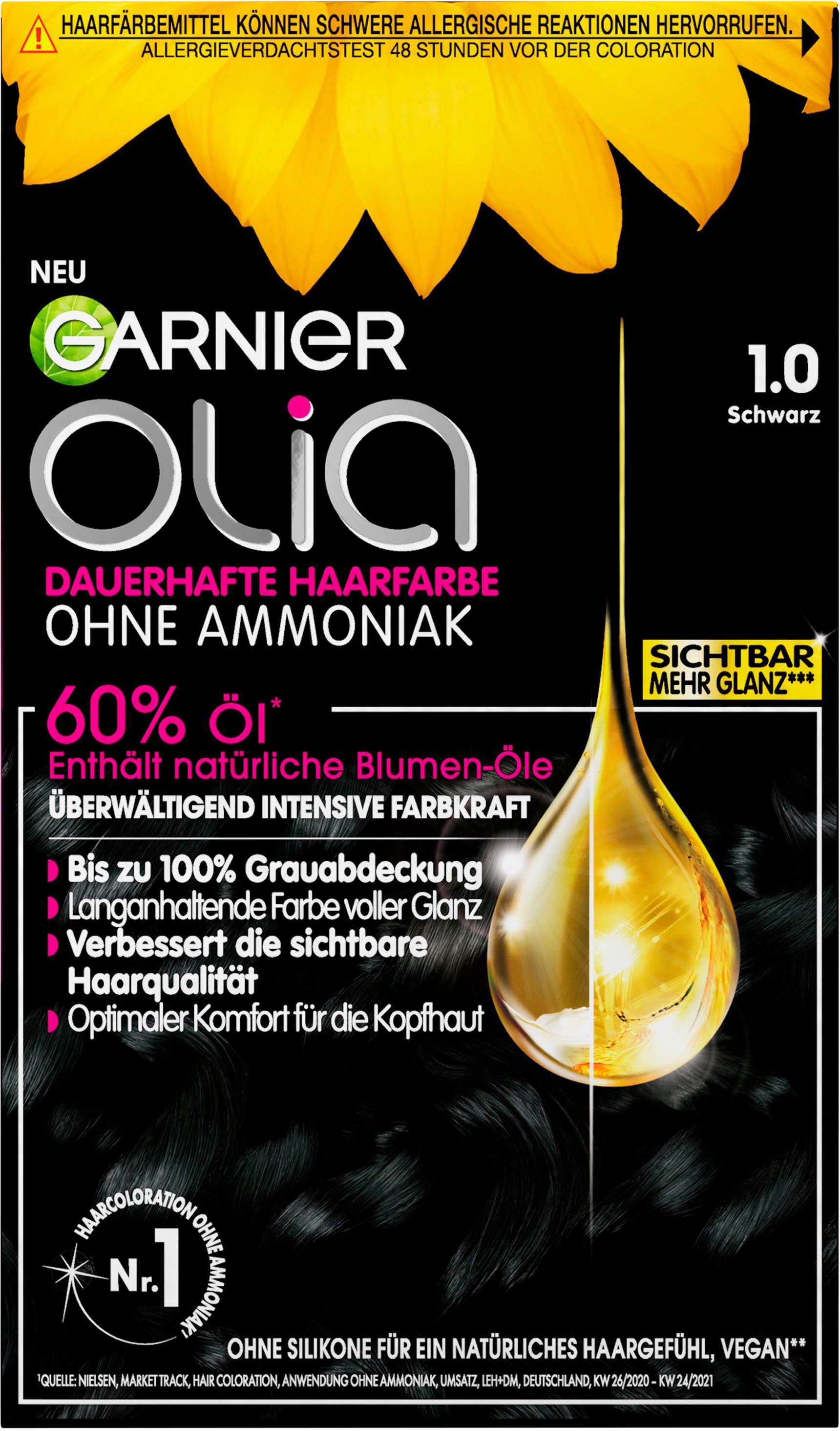 GARNIER Coloration Haarfarbe, Set, Ölbasis dauerhafte Garnier 3-tlg., Olia
