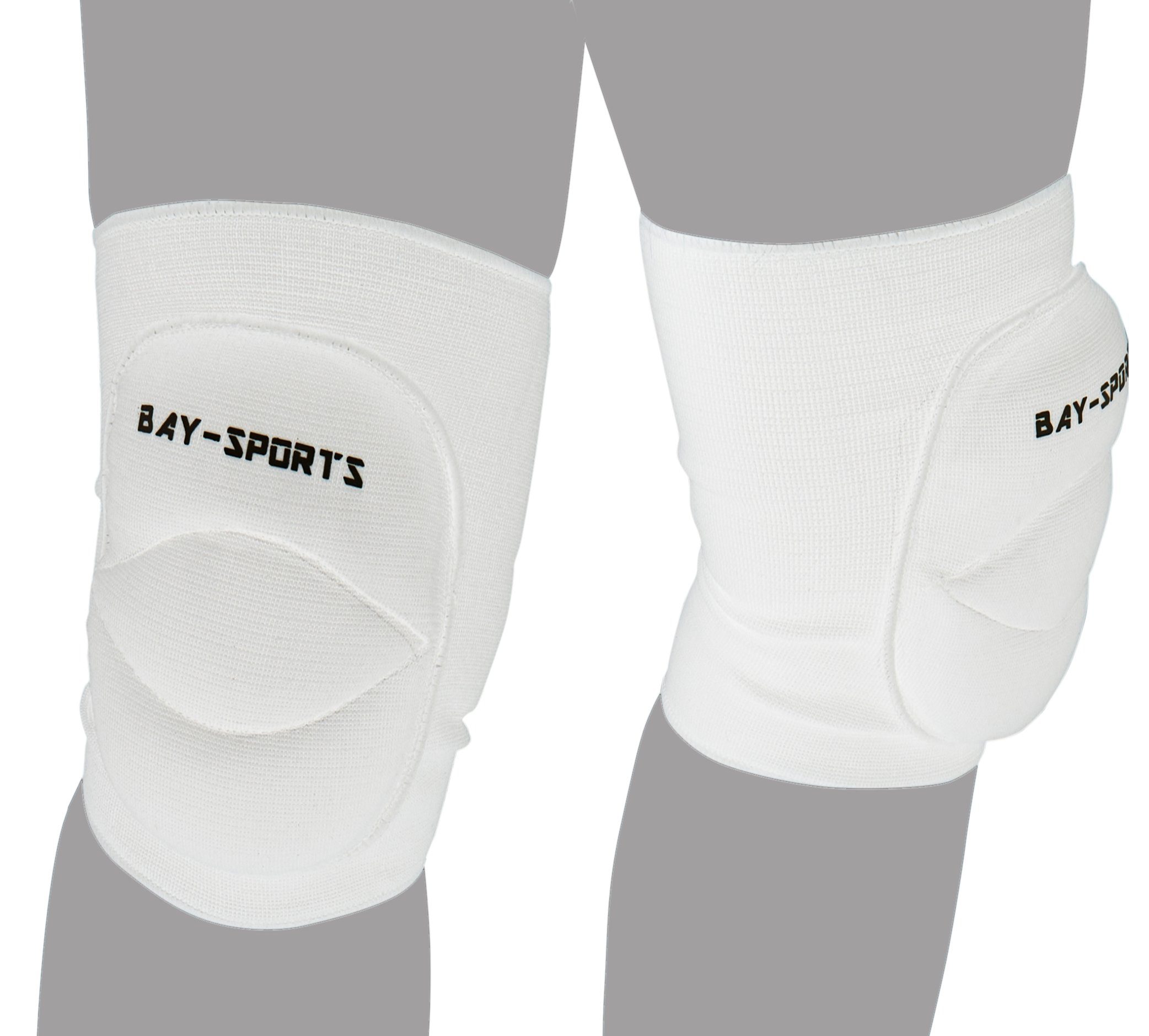 BAY-Sports Knieprotektor Knieschutz Attack Knieschoner Schützer Bandagen Sport weiß