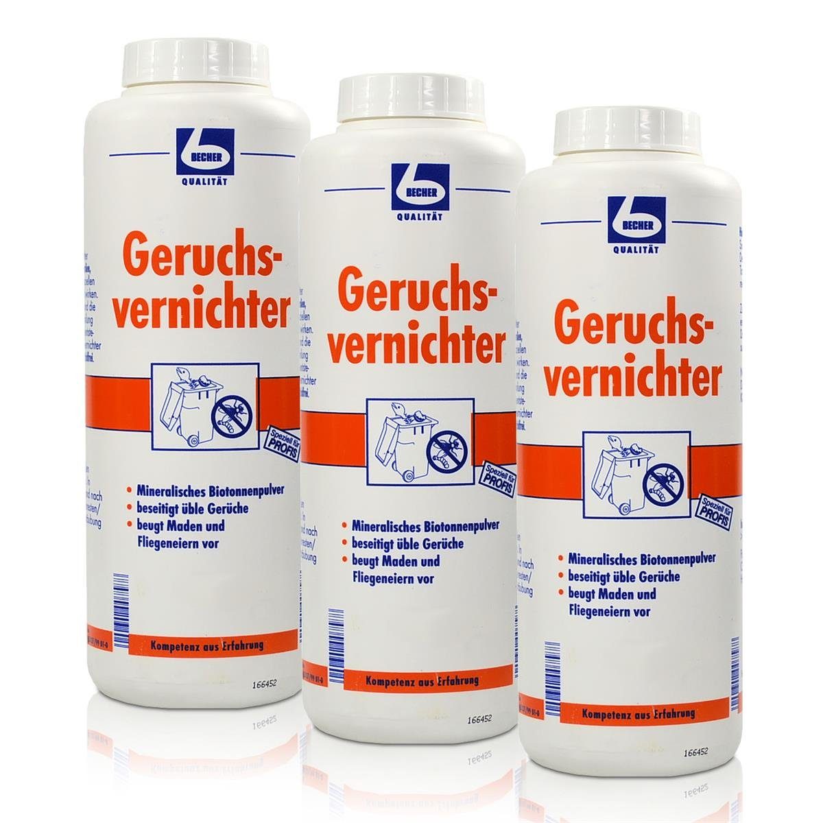 Dr. Becher 3x Dr. Becher Geruchsvernichter 750 g - beseitigtle Gerüche Spezialwaschmittel