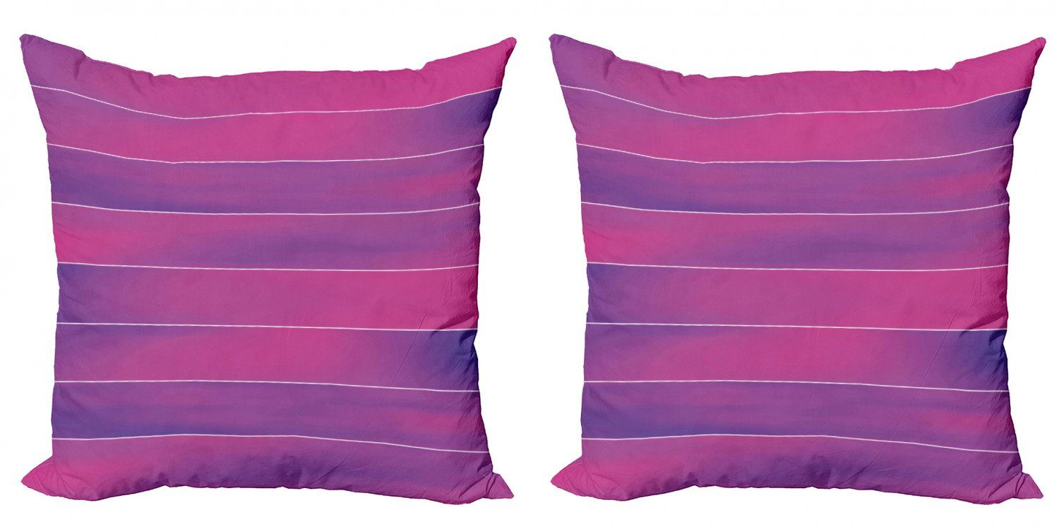 Kissenbezüge Modern Accent Doppelseitiger Farben Pink Stripes (2 Hot Digitaldruck, Abakuhaus Stück), weiche