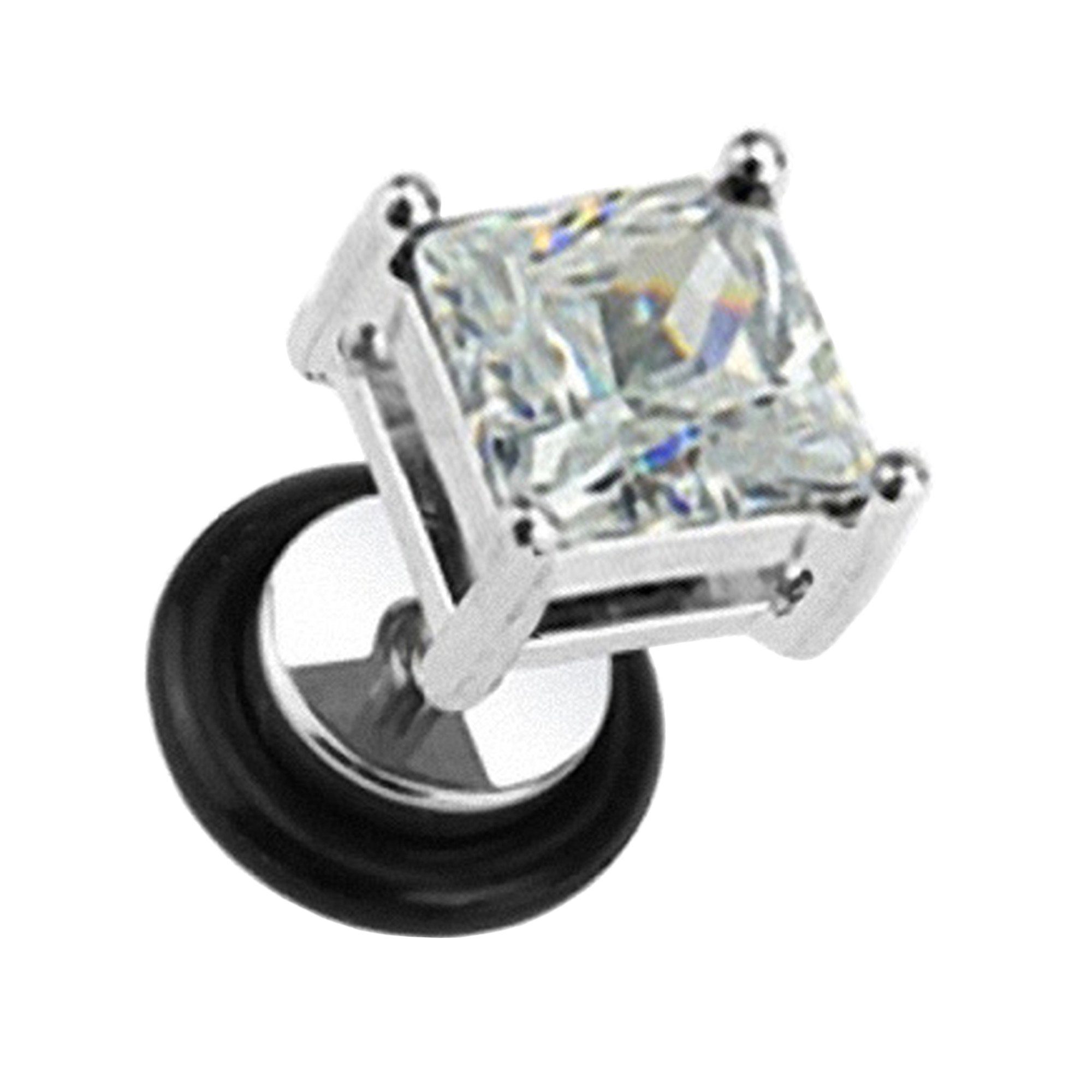 Piercing-Set Piercing Ohr Plug mit Kristall Viereck