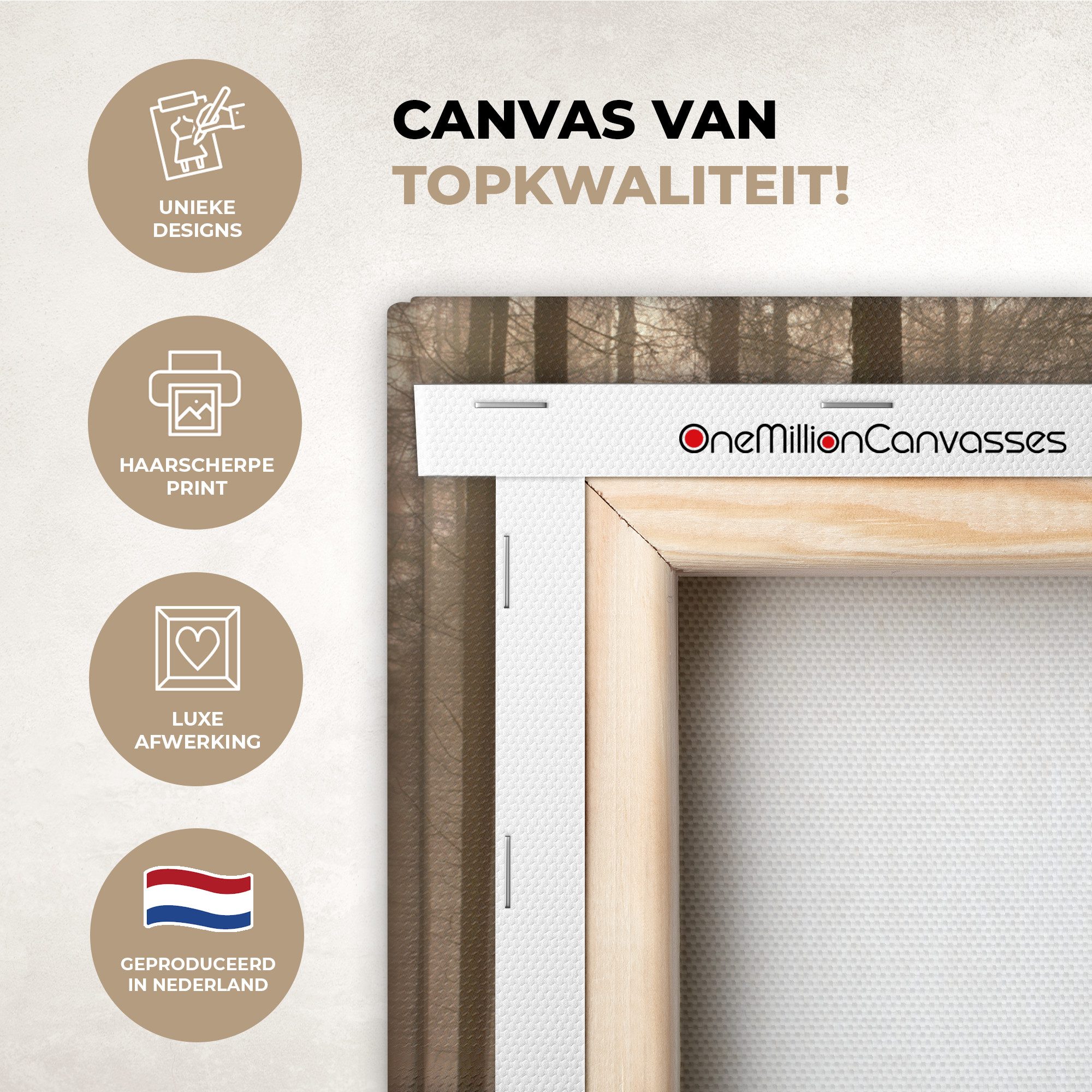 OneMillionCanvasses® Leinwandbild Wald - Nebel - günstig online kaufen