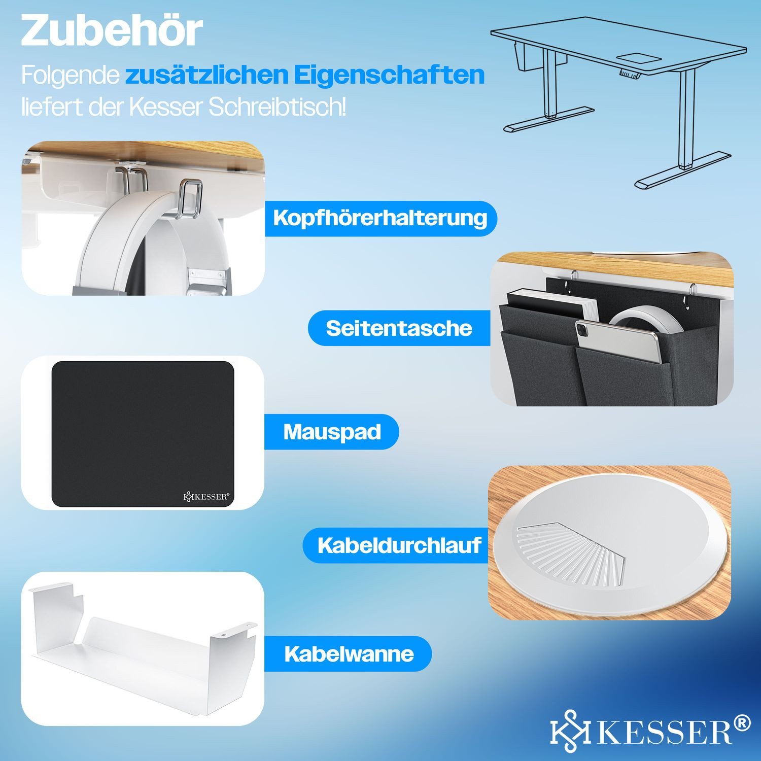 KESSER Schreibtisch, elektrischer & Höhenverstellbarer Computertisch günstig online kaufen