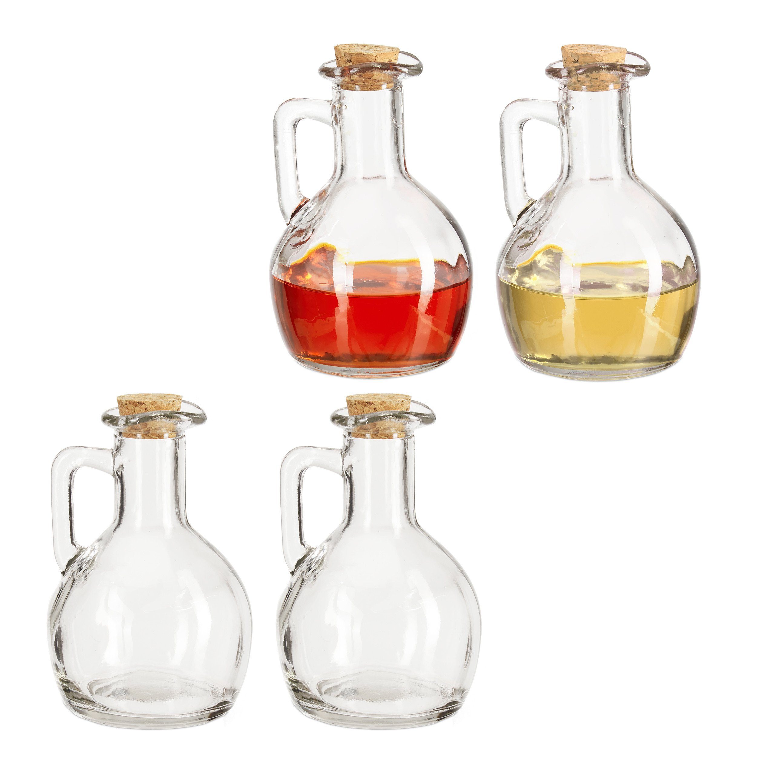 Ölkanne 4 x Öl- & Essigkanne Glas