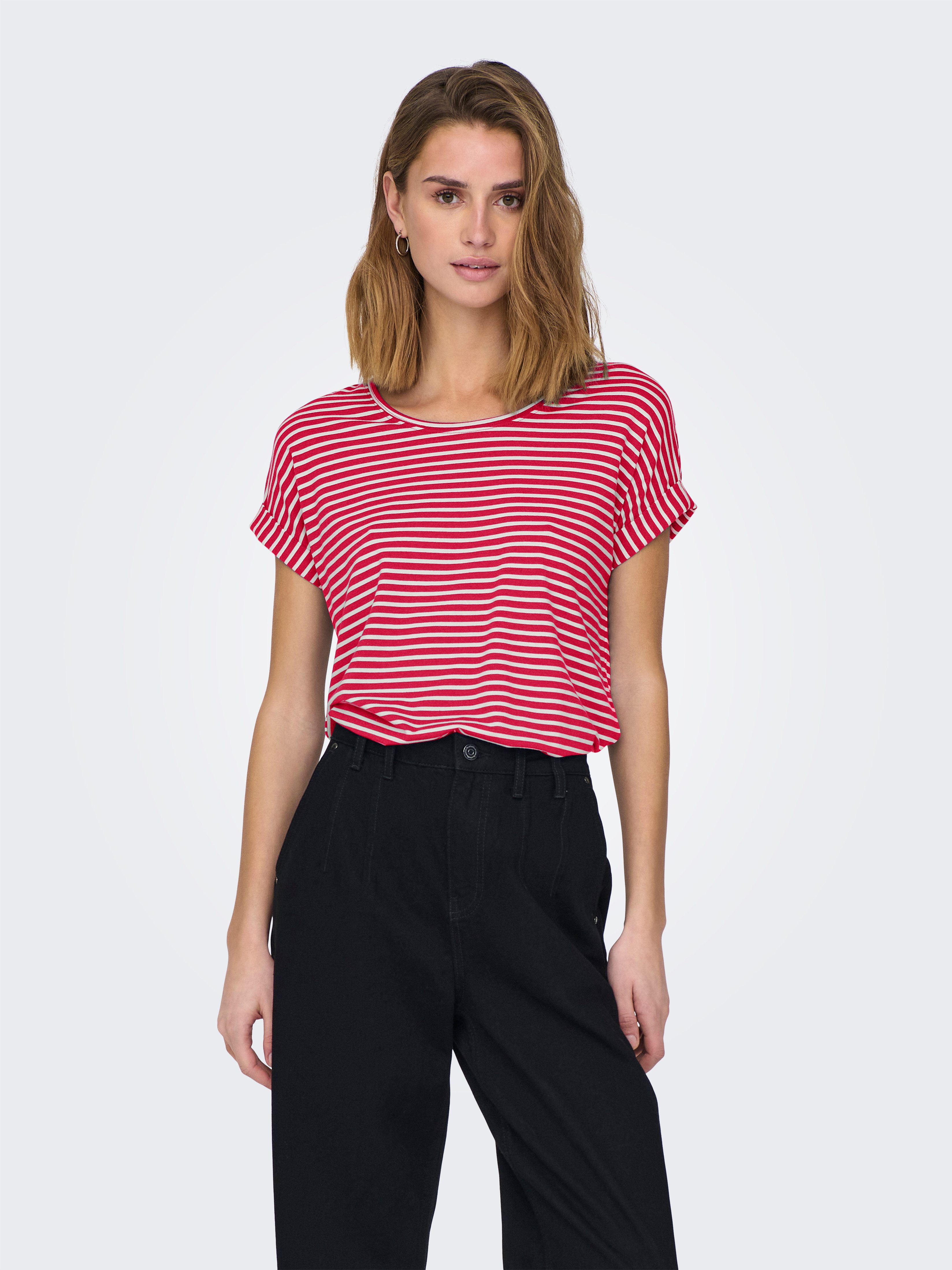 ONLY Kurzarmshirt ONLMOSTER STRIPE S/S O-NECK TOP JRS NOOS gestreift, lässi günstig online kaufen