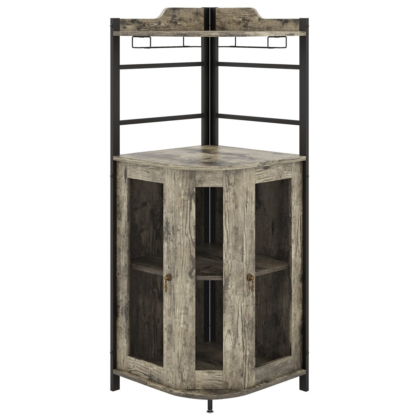 COSTWAY Weinschrank mit Türen & Glashalter, 46x46x130cm günstig online kaufen