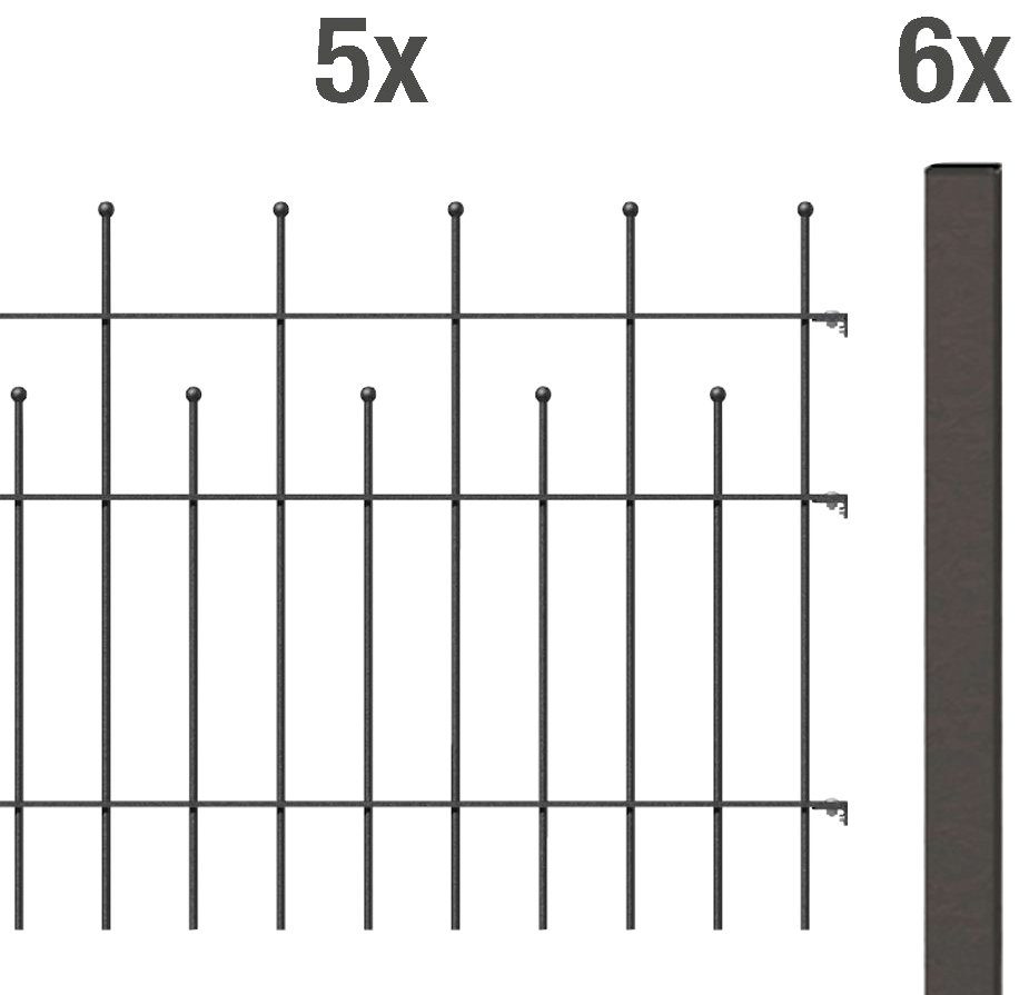 Alberts Metallzaun Madrid, (Set), Höhe: 49,5, 73,5 und 98,5 cm, Gesamtlänge: 10 m, zum Aufschrauben