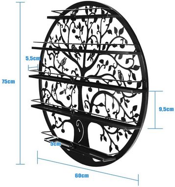COSTWAY Ablageregal Nagellackregal, 5 Ebenen, φ60cm rund