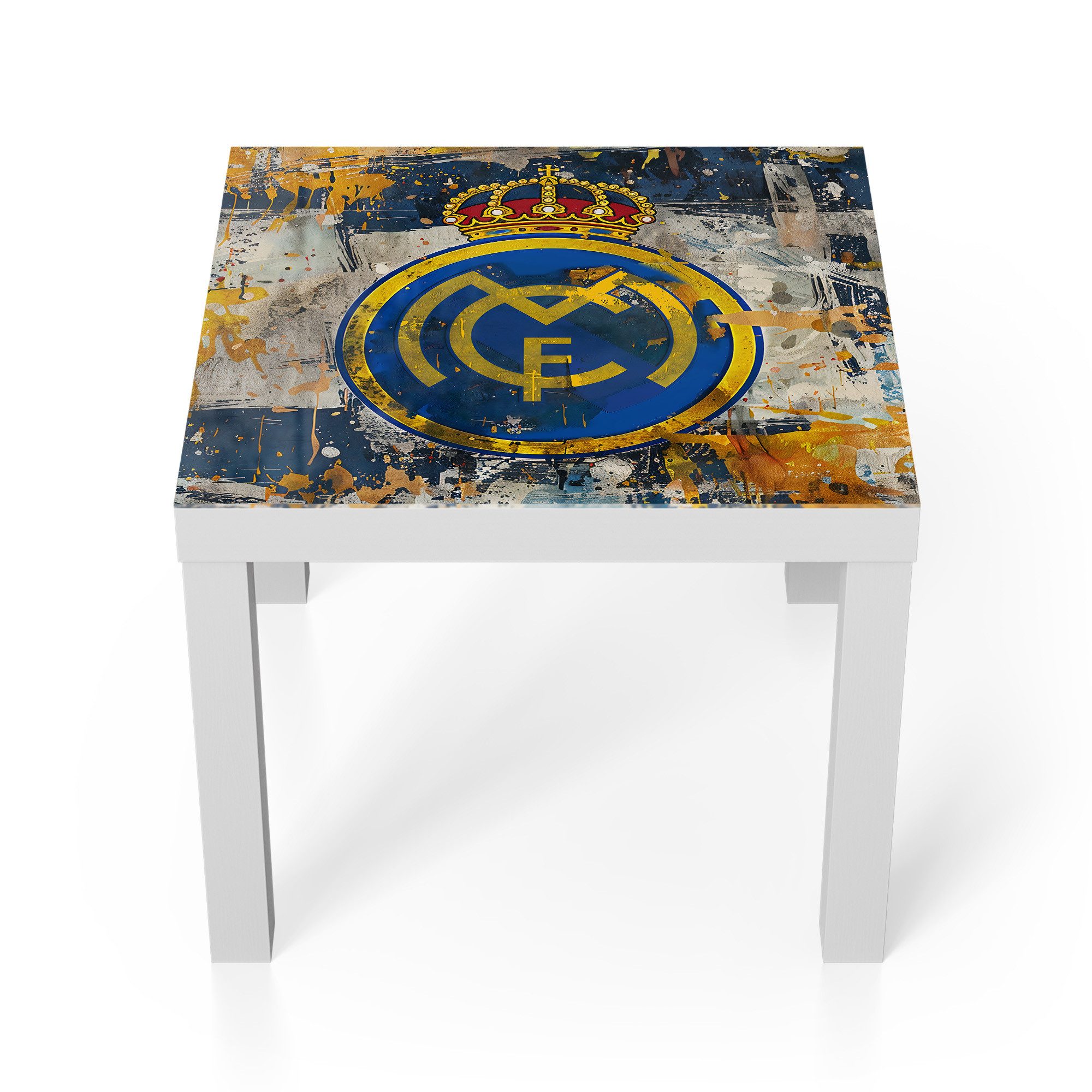 DEQORI Couchtisch 'Wappen Real Madrid', Glas Beistelltisch Glastisch modern