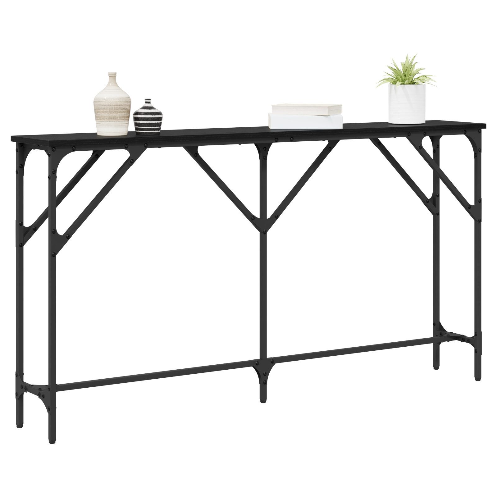 vidaXL Beistelltisch Konsolentisch Schwarz Eiche 140x23x75 günstig online kaufen