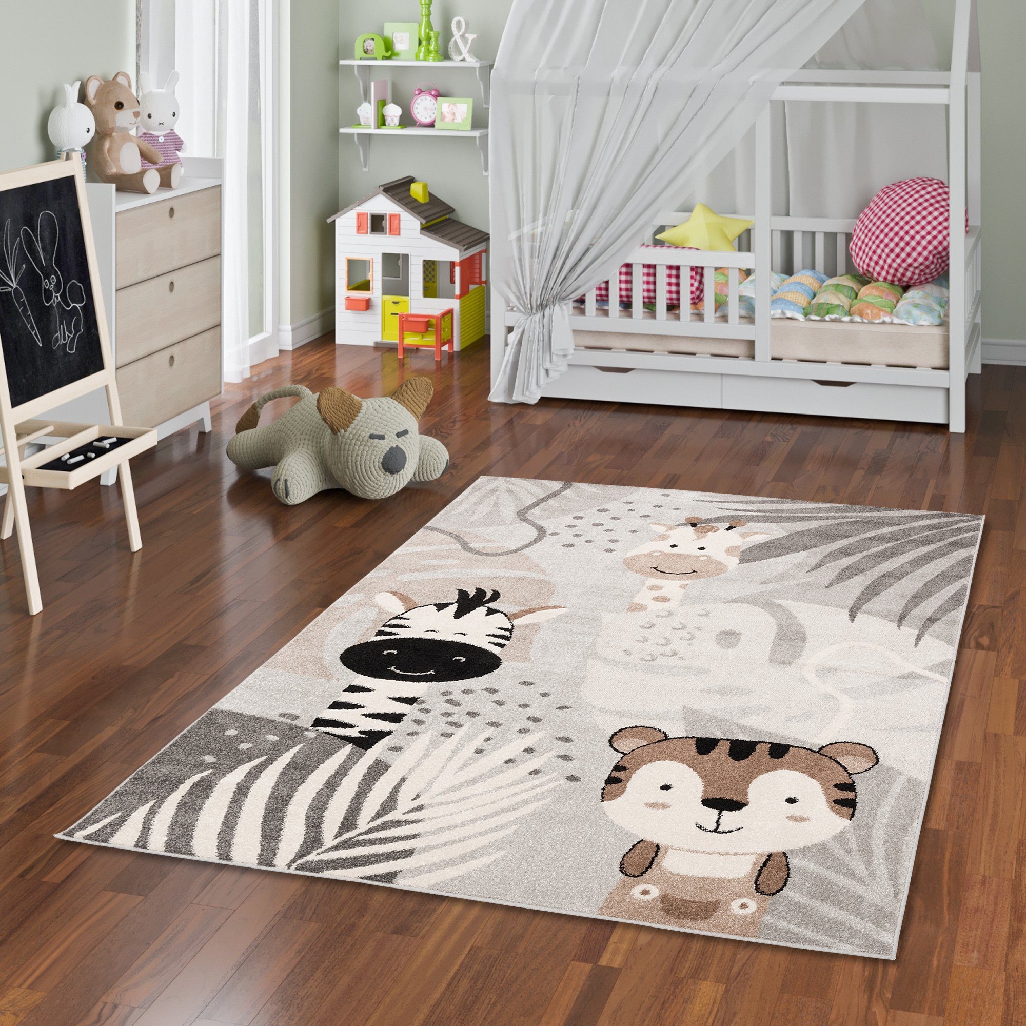 Pergamon Kinderteppich Kinder Teppich Softstar Kids Safari Animal Friends, Rechteckig, Höhe: 11 mm