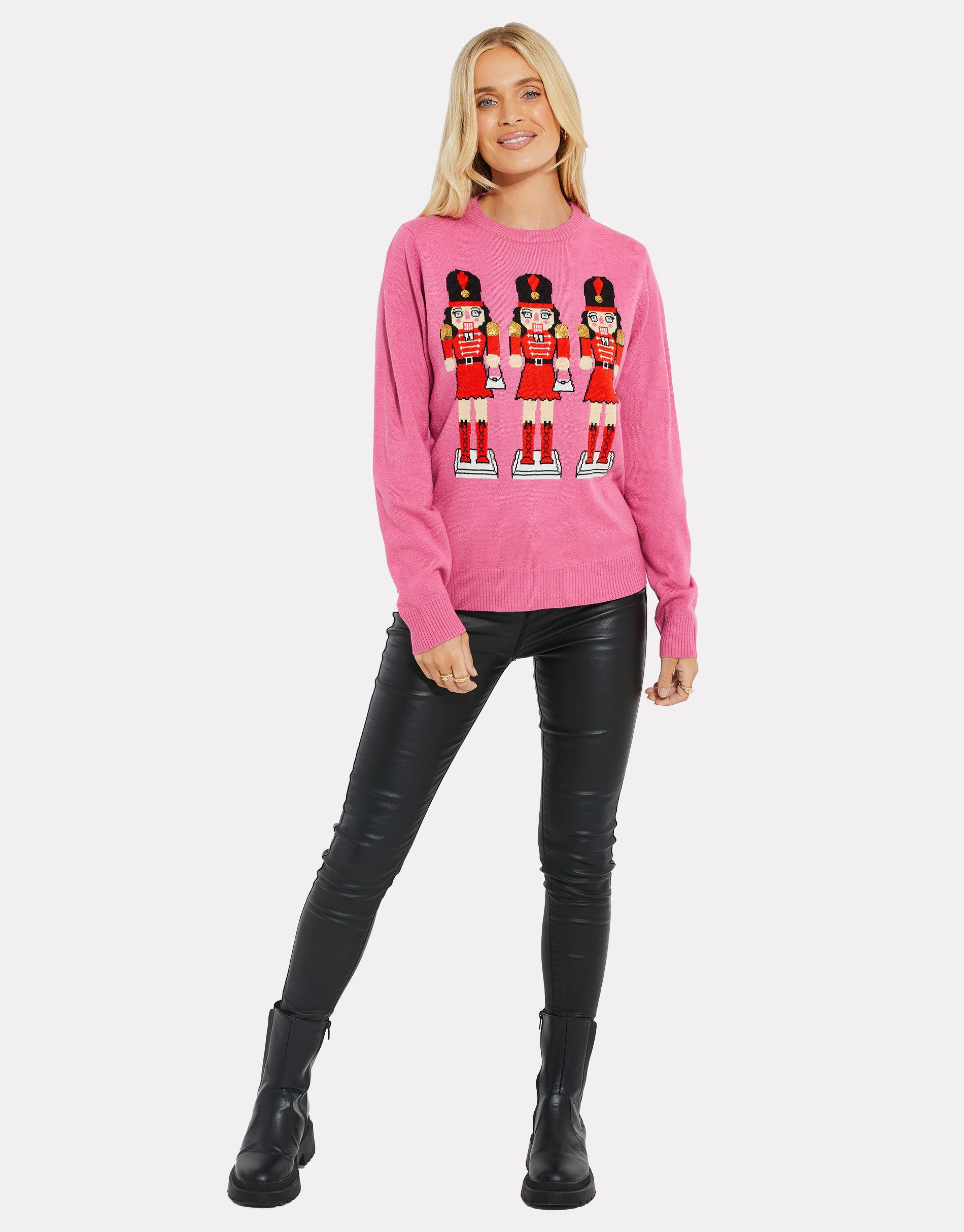 Threadbare Rundhalspullover mit weihnachtlichem Print günstig online kaufen