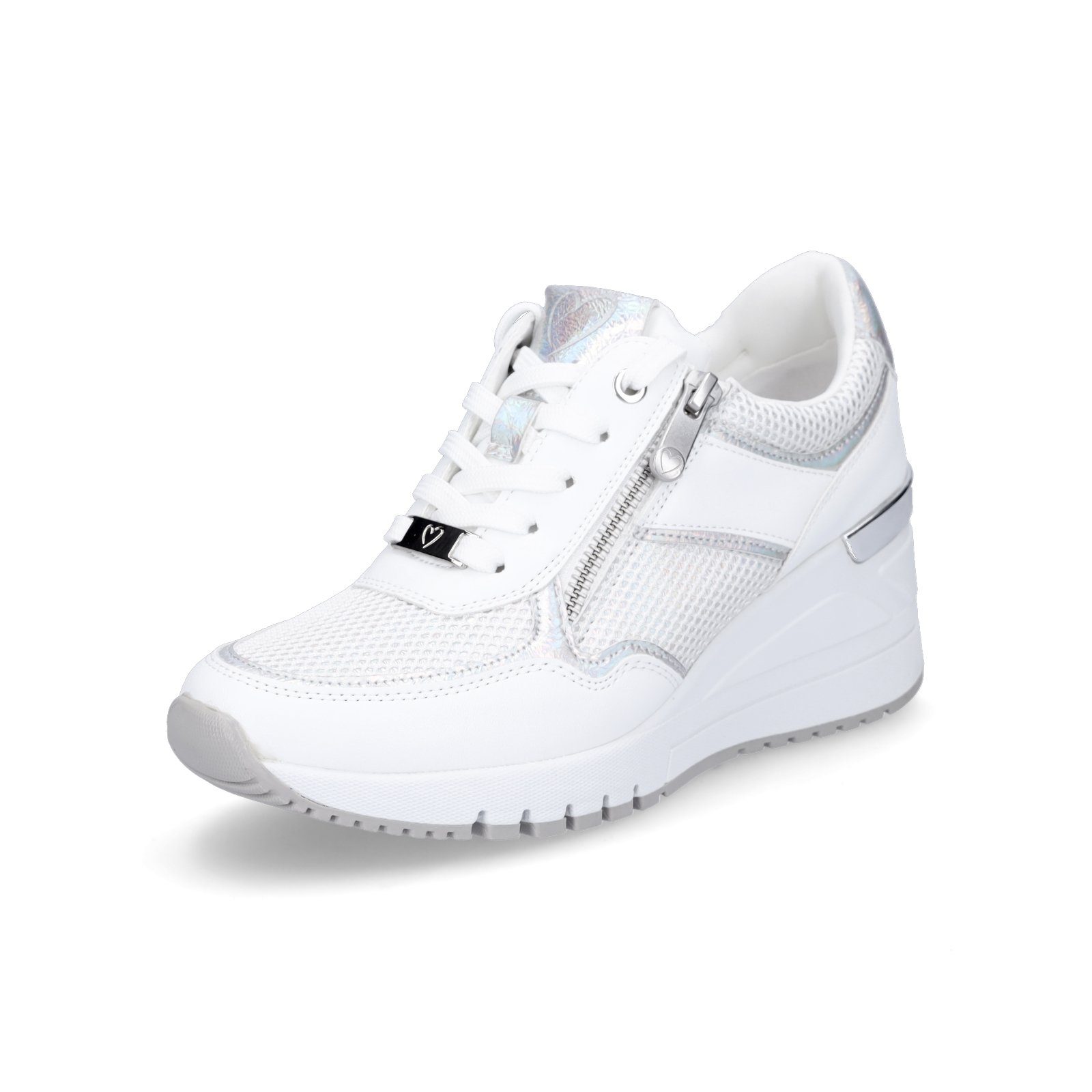 Marco Tozzi Damen Keil Sneaker weiß silber Sneaker