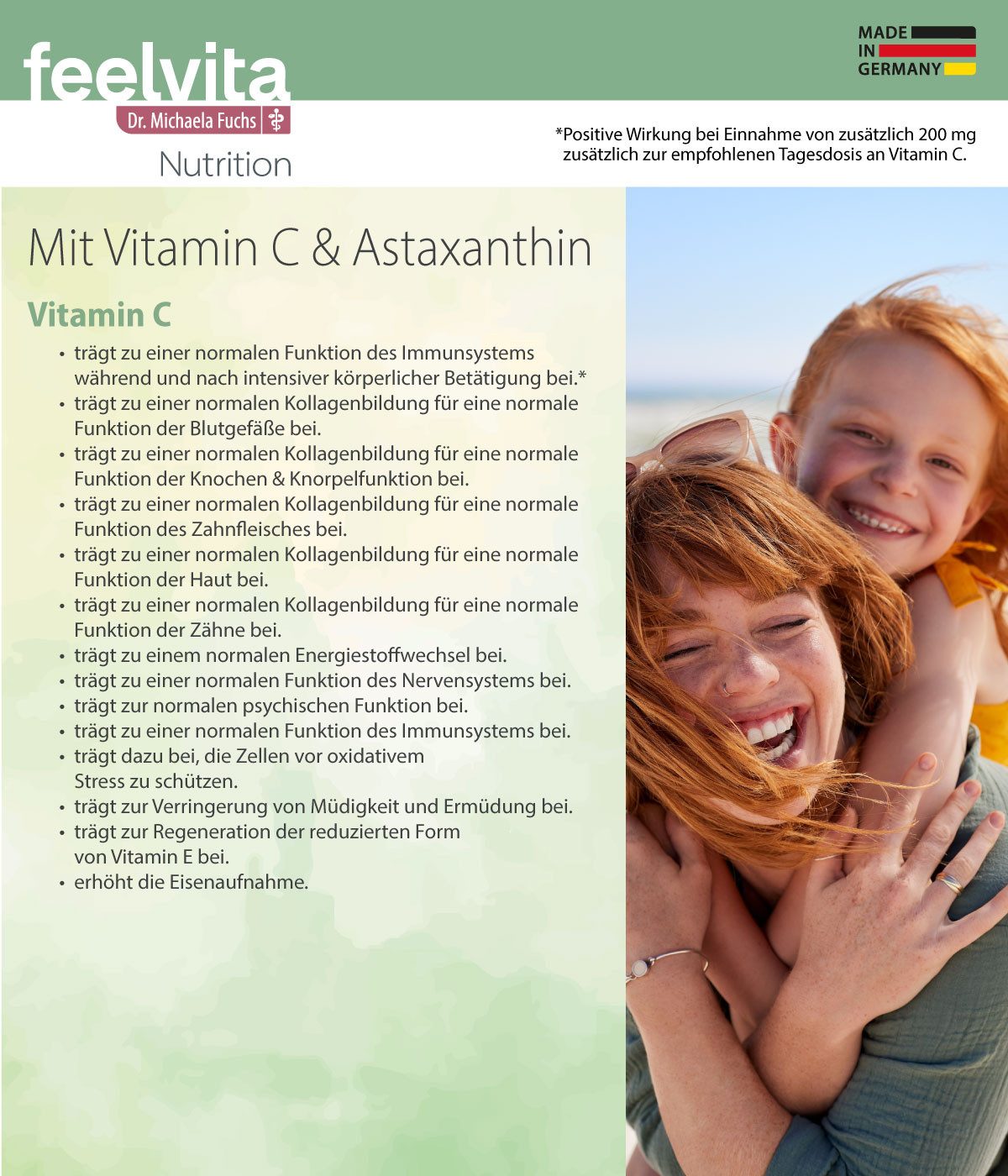 Genius Feelvita Nutrition Vitamin C 1000 ProAktiv mit Astaxanthin Kapseln, 1 er Set à 180 St., Hergestellt in Deutschland