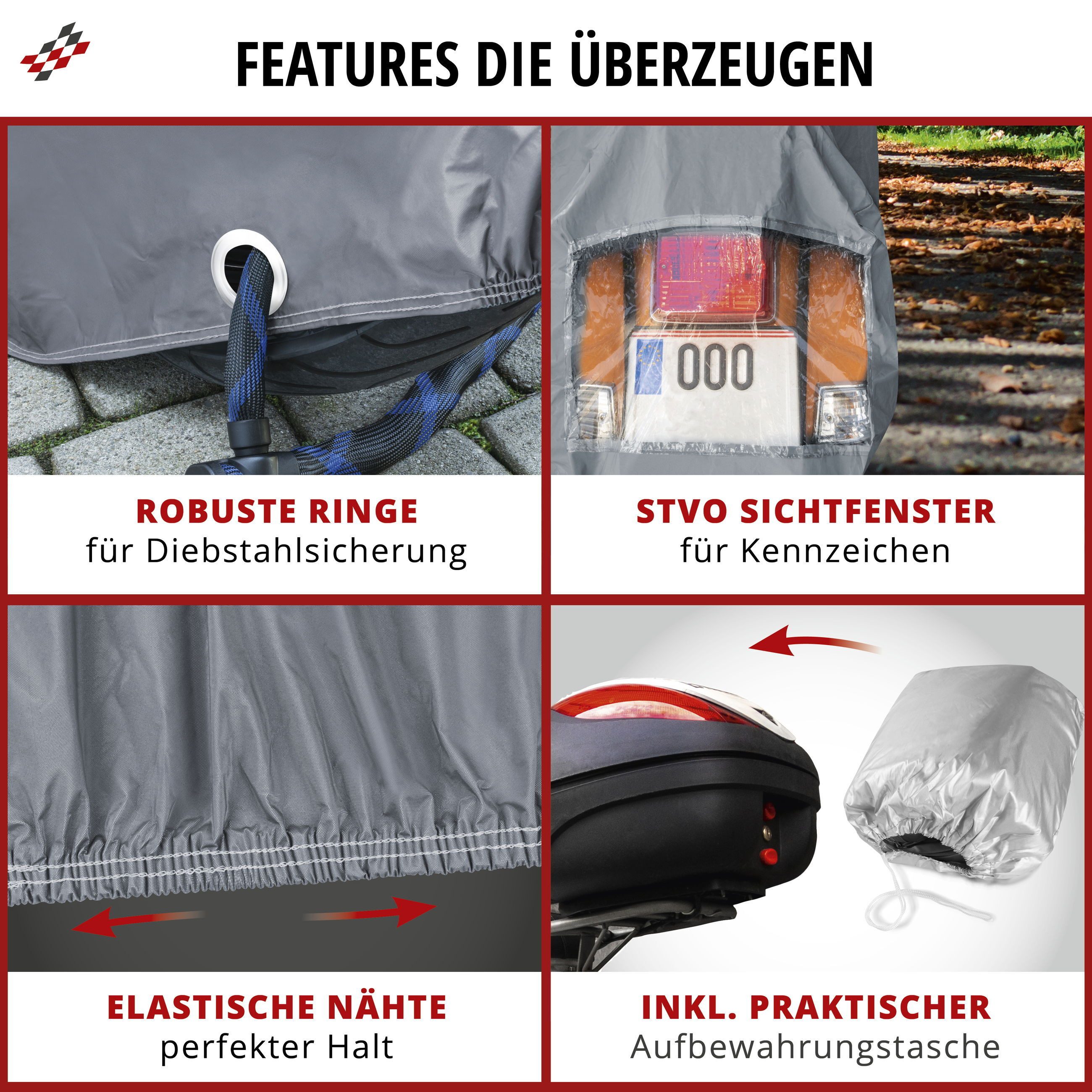 WALSER Autosonnenschutz Motorradgarage Grösse XL, 110 x 135 cm, (1-St., 1 Stück)