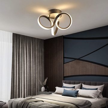 ZMH LED Deckenleuchte Ø31cm Innen Modern Aluminium wohnzimmer schlafzimmer, LED fest integriert, 3000k, Nicht Dimmbar, ‎Up/Down Light, ‎Kabelgebunden