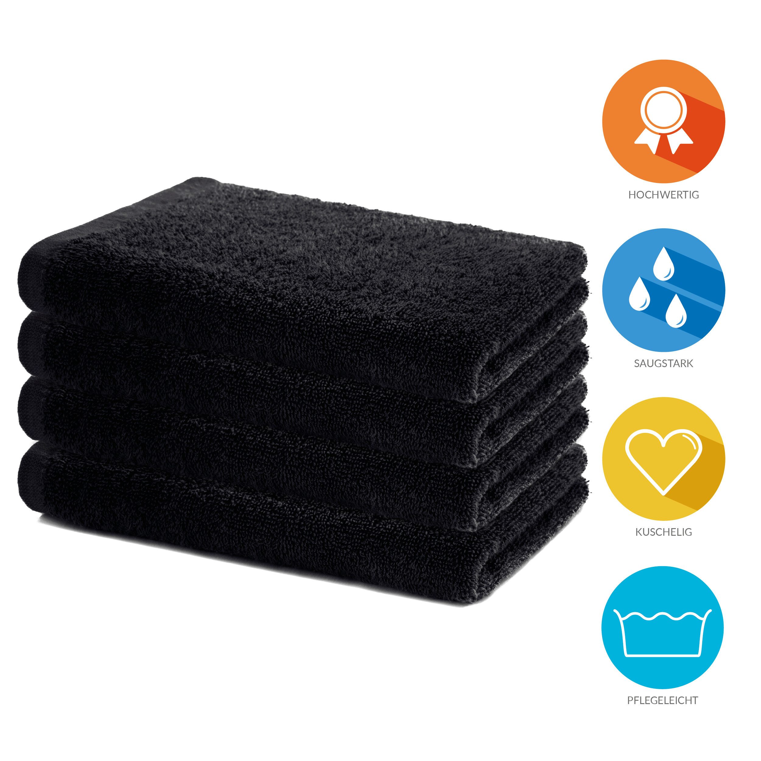 Lavea Handtücher Sydney Serie Handtuch oder Duschtuch Set, (4-St), 500 g/m² Frottier, weich & saugstark, pflegeleicht