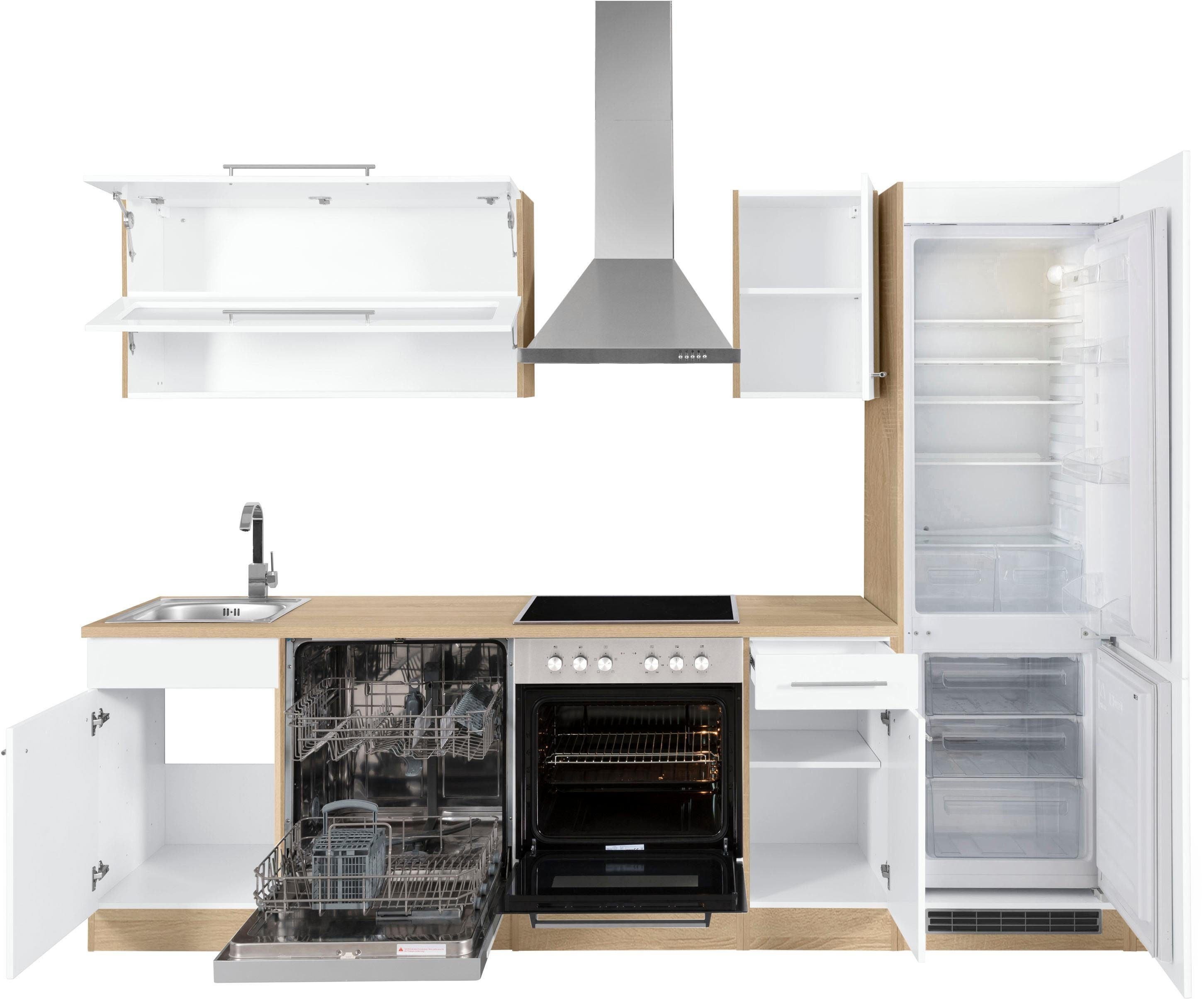 KOCHSTATION Küchenzeile KS-Eton, mit E-Geräten, Breite 270 cm