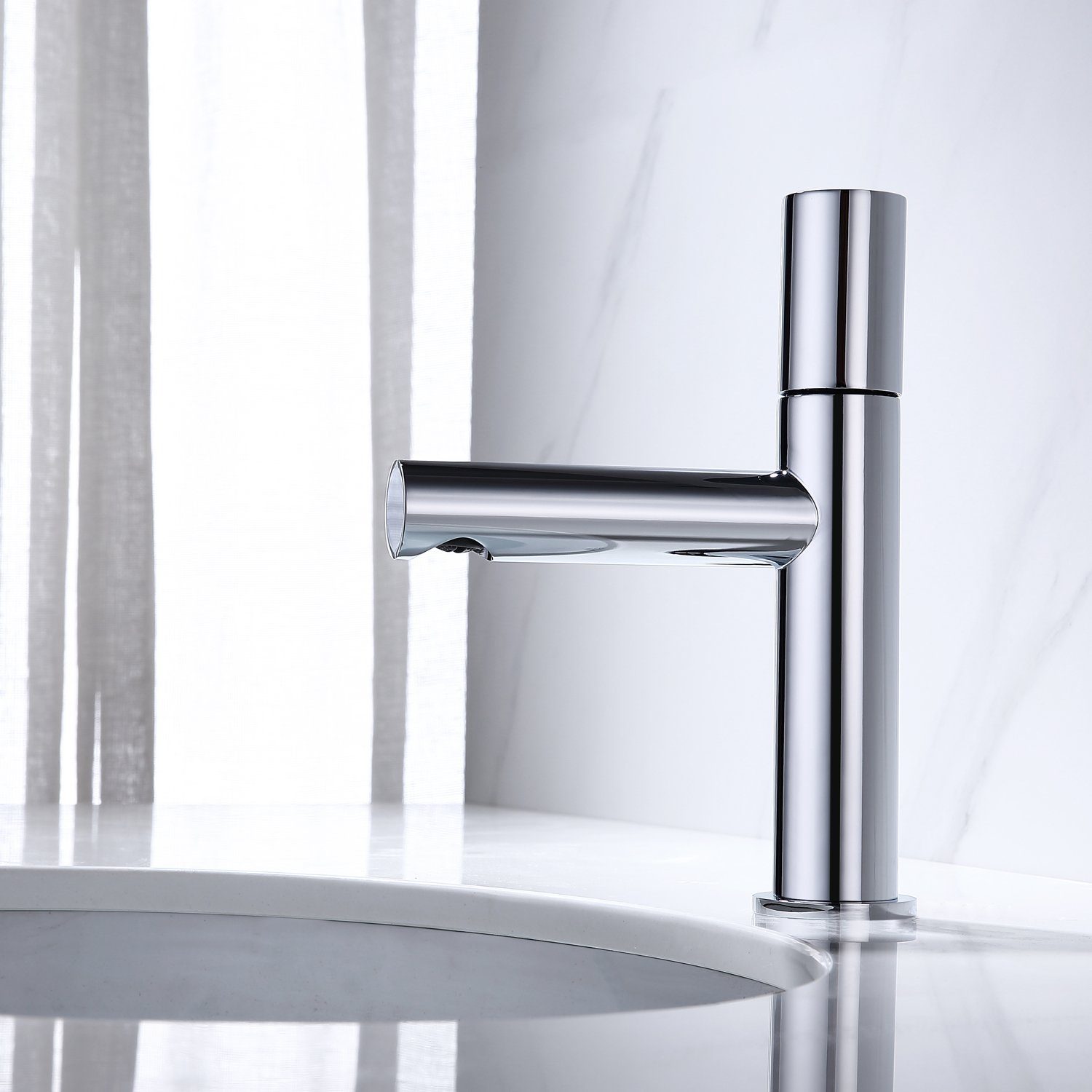 WISTUM Waschtischarmatur Armatur waschbecken,waschtischarmatur,badezimmer armatur (wasserhahn, wasserhahn bad) Einhebel-Waschtischmischer aus Messing chrom matt schwarz