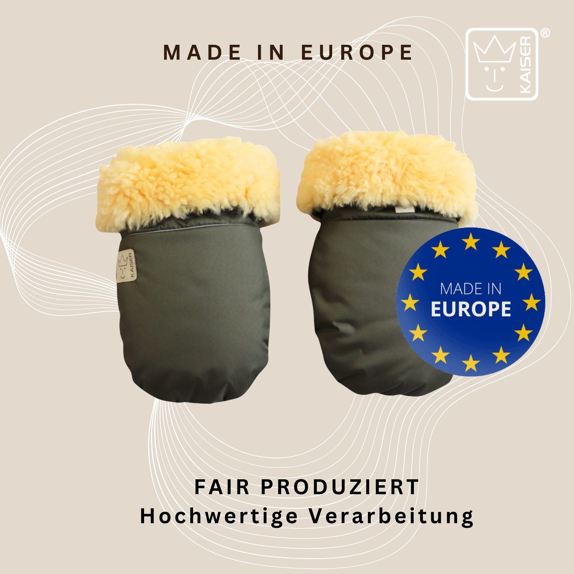 Kaiser Kinderwagen-Handwärmer Reflect Lammfell Kinderwagenhandschuh