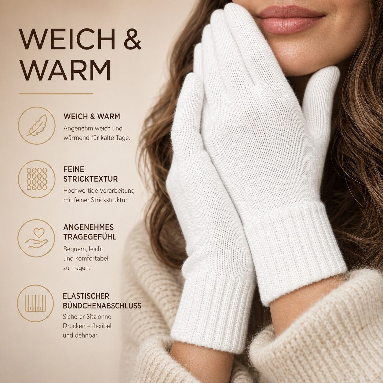 herémood Strickhandschuhe Handschuhe Winter für Damen Herren, Winterhandschuhe, Sport & Fahrrad vollständig bedeckte Finger, Testsiegel SEHR GUT (Note 1,1) – Bild 5 von 5