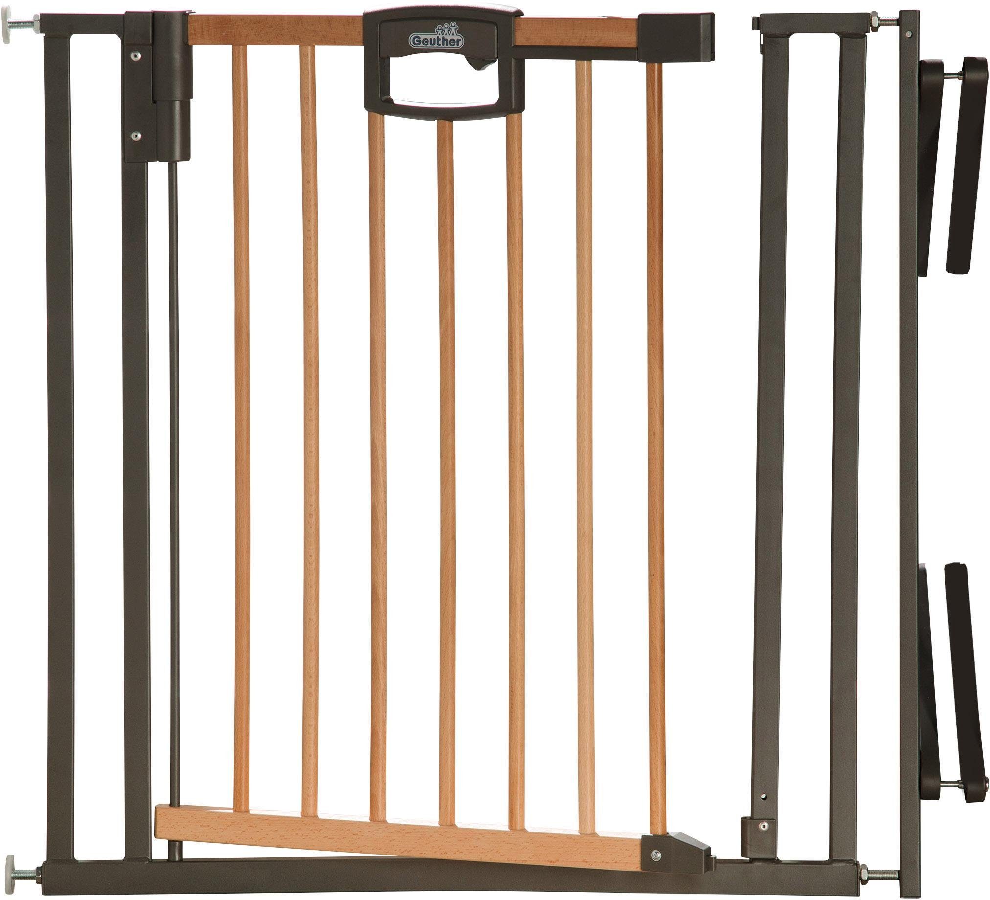 Geuther Treppenschutzgitter »Easylock Wood Plus, natur/silberfarben«, aus Holz/Metall, 84,5-92,5 ...