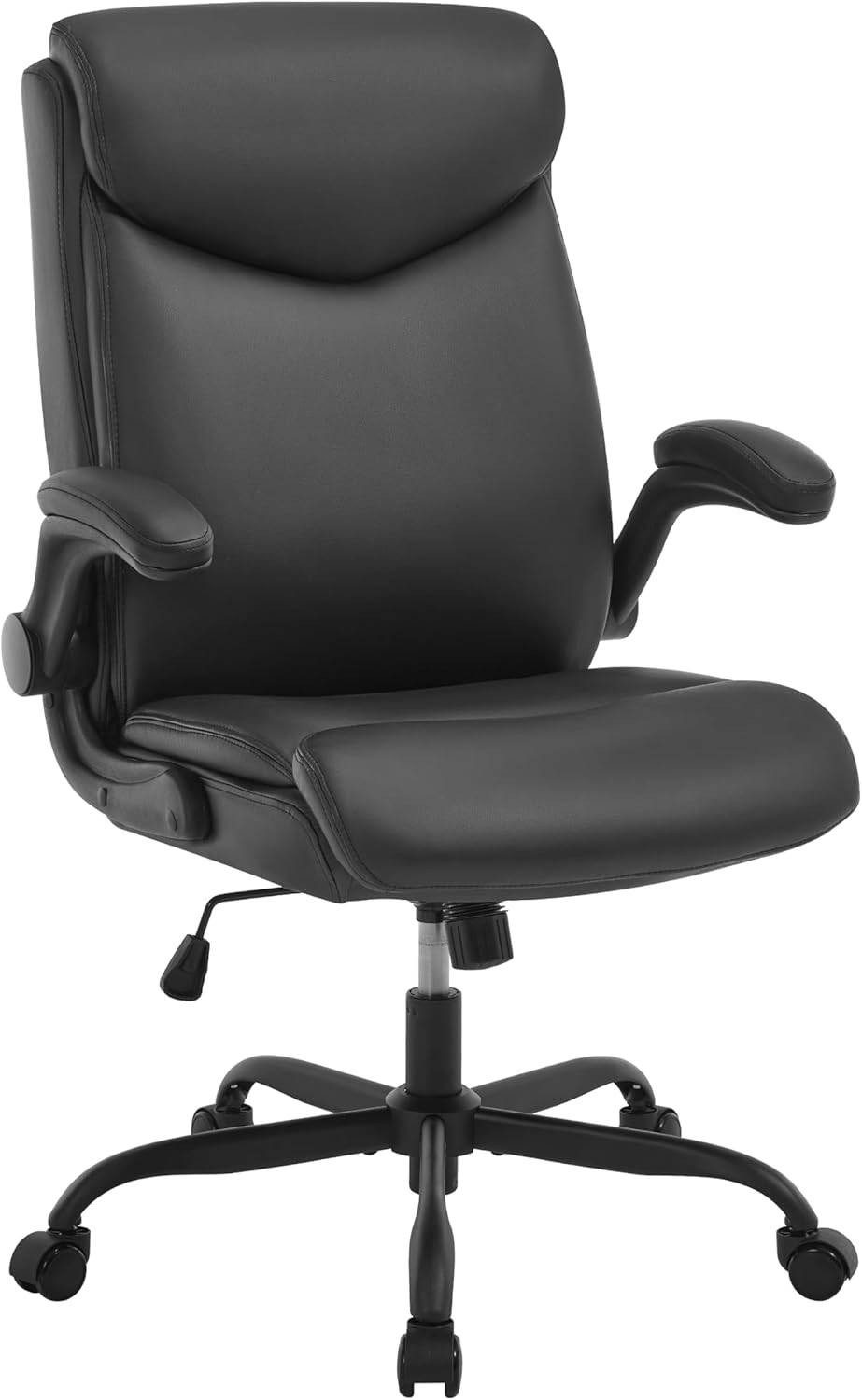 EUGAD Bürostuhl (1 St), Chefsessel, Drehstuhl mit Rollen, hochklappbare Armlehnen