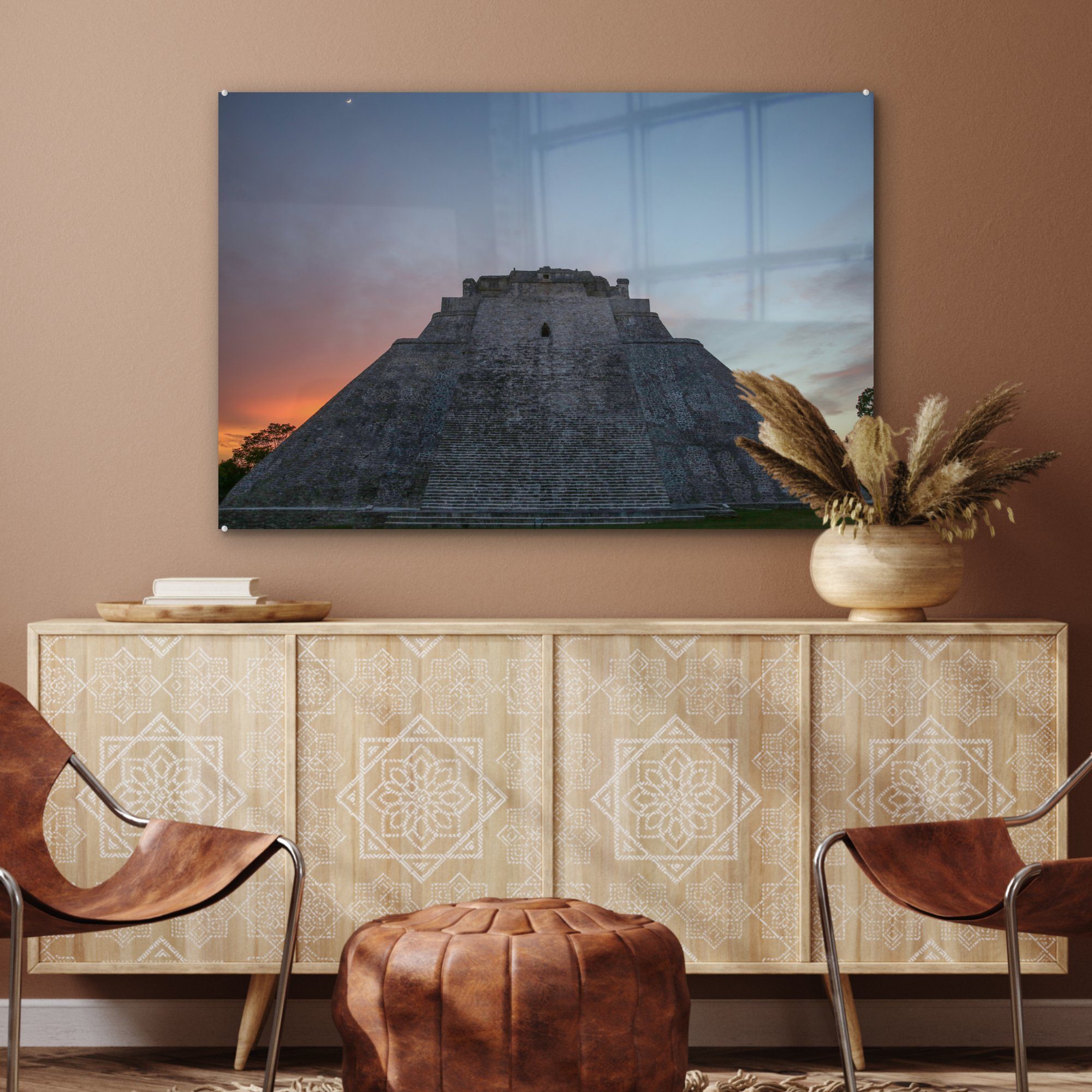MuchoWow Acrylglasbild Chichén Pyramide - Itzá (1 St), Mexiko, & - Acrylglasbilder Schlafzimmer Wohnzimmer