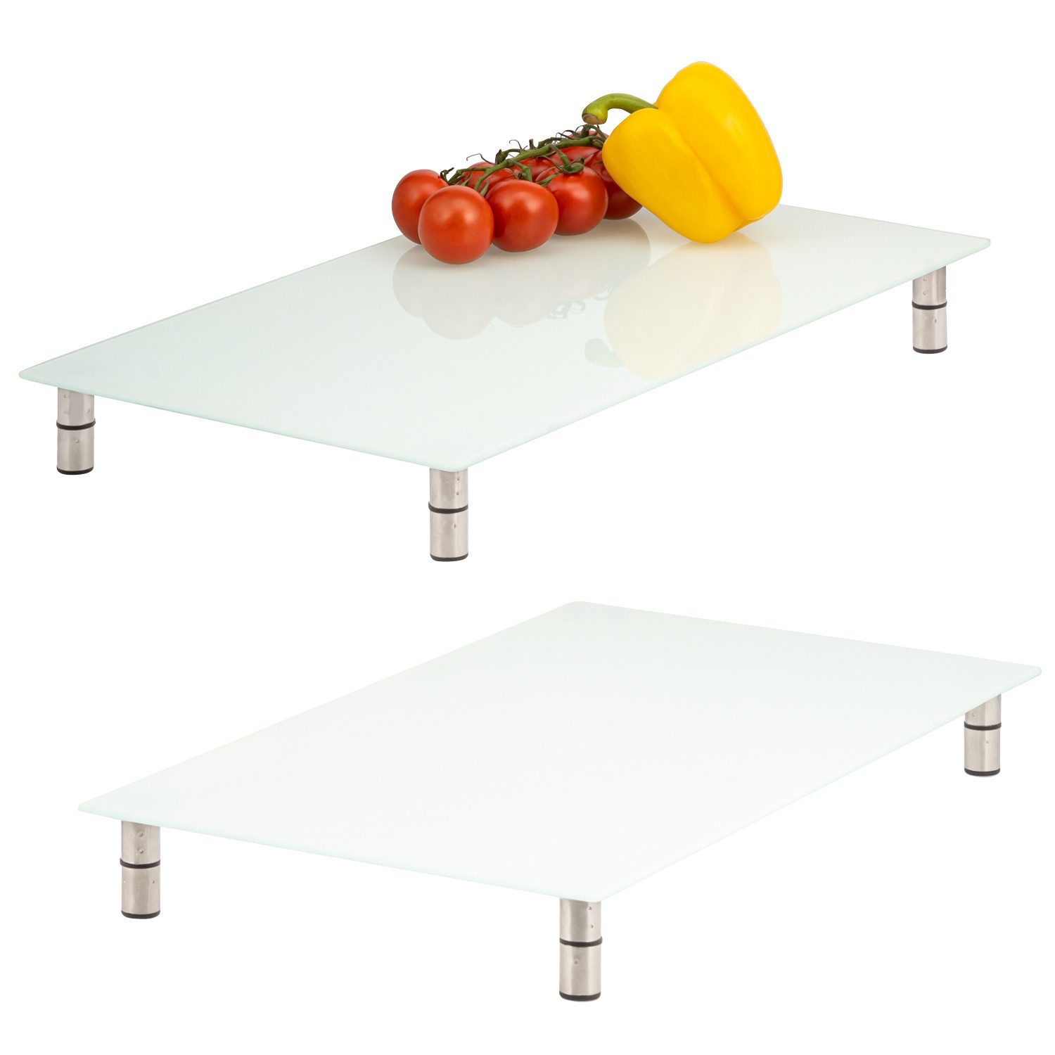 Schneide- und Abdeckplatte 2er Set aus Glas ca. 52 x 4 x 30 cm (B/H/T)