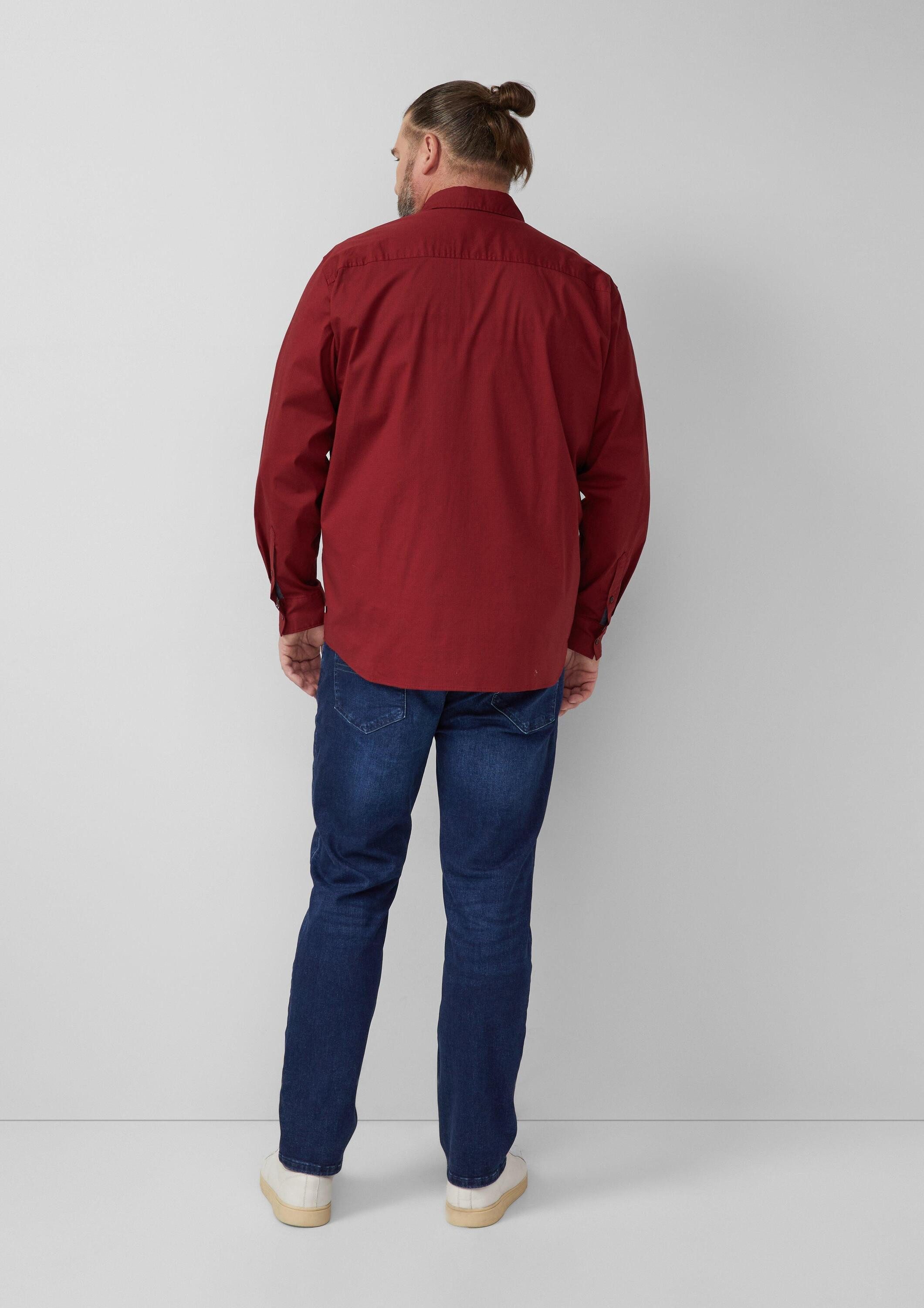 s.Oliver Langarmhemd Hemd Regular Fit: Gemustertes Hemd mit Kentkragen