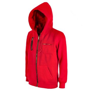 GalaxyCat Hoodie Roter Zip Hoodie für Haus des Geldes Fans, Warmer Pulli im Overall (1-tlg) Rote Sweatjacke im Overall Design