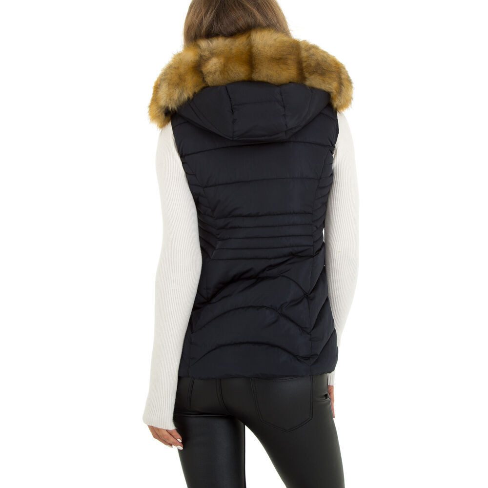 Ital-Design Steppweste Damen (87256389) Kapuze (abnehmbar) Gefüttert Winterjacke in Dunkelblau