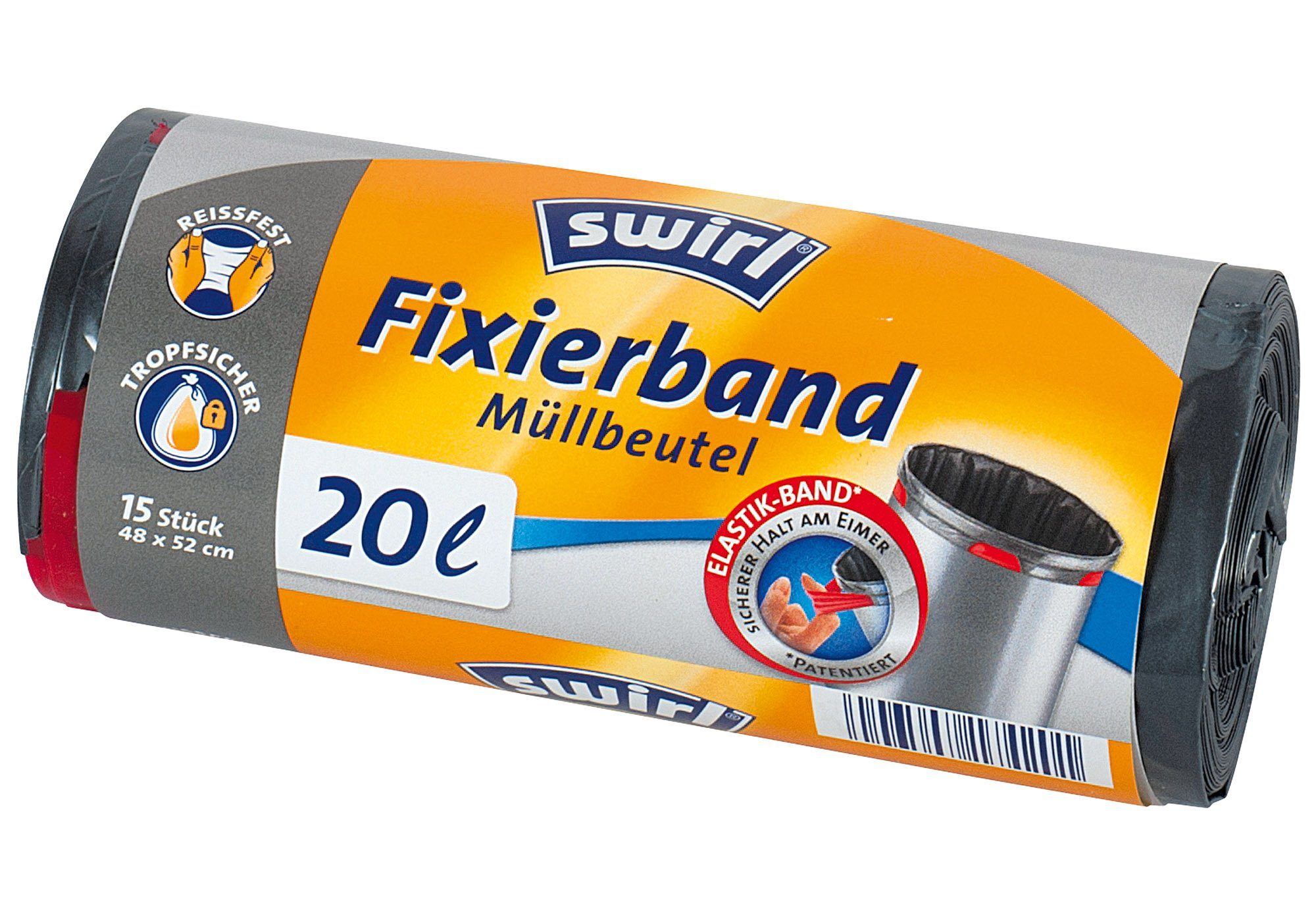 Müllbeutel Swirl 20l Fixierband-Müllbeutel
