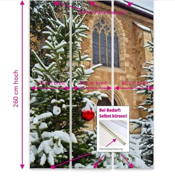 Schiebegardine Weihnachten in der Kirche 3er Set 260 cm lang - kürzbar - B-line, gardinen-for-life