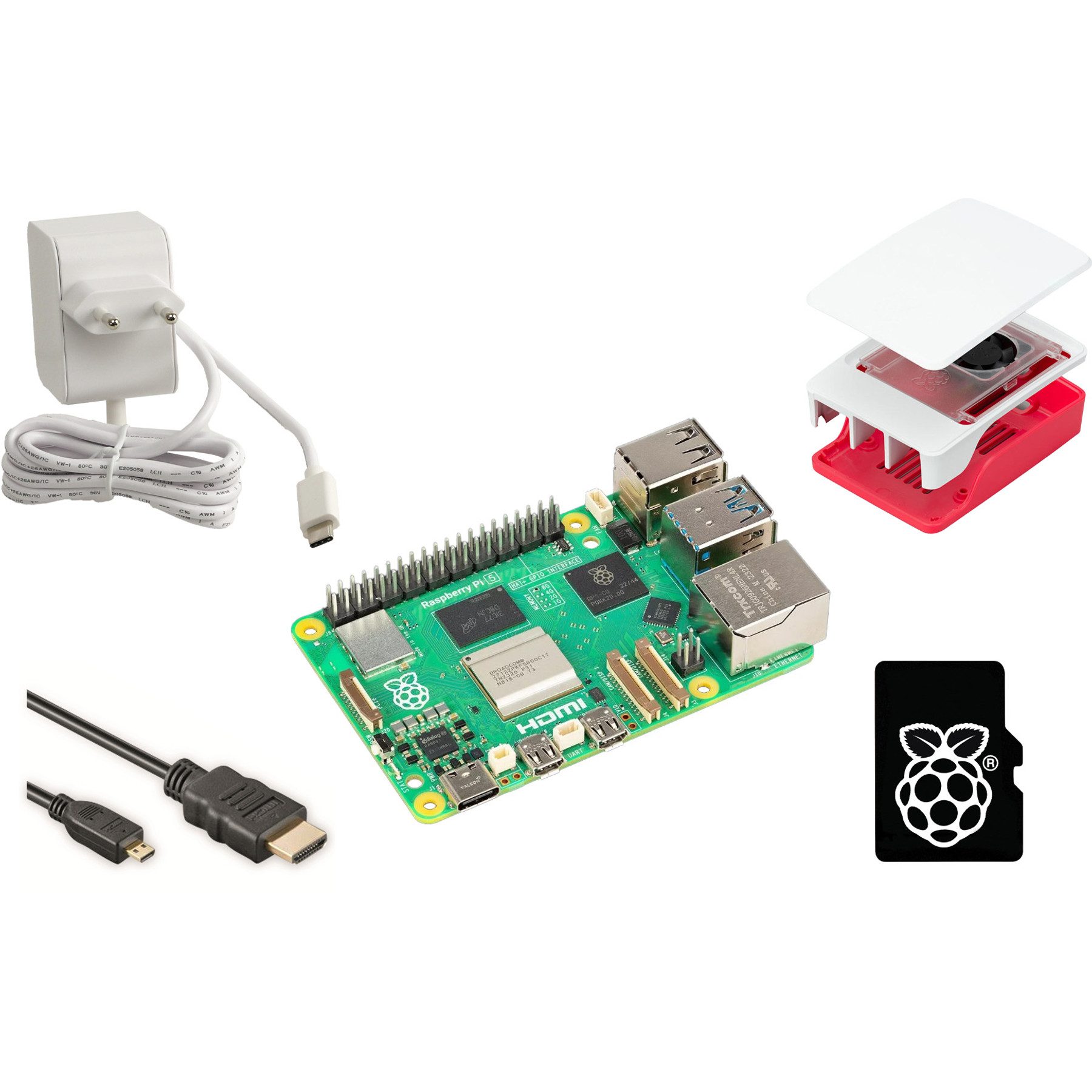 RASPBERRY PI 5 Starter-Set, 4 GB, weiß Mini-PC