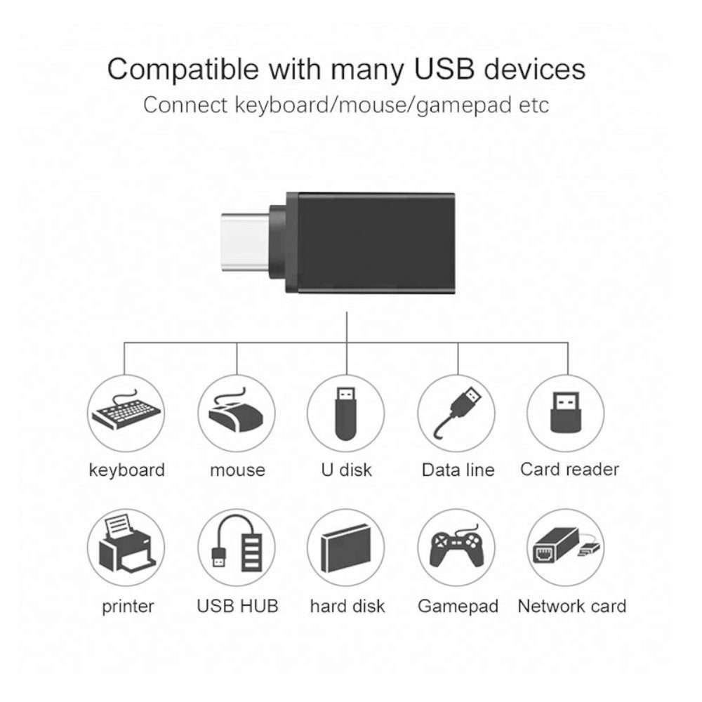 TradeNation Adapter USB C auf USB A 3.0 OTG USB-Stick für MacBook Samsung Buchse USB-Adapter USB-C zu USB 3.0 Typ A, Plug & Play OTG