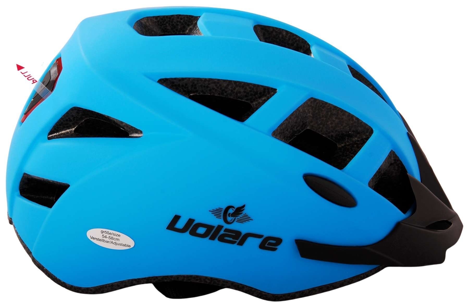 LeNoSa Fahrradhelm Volare Fahrradhelm - Unisex - Blau - 54-58 cm • Alter  12+ (1-tlg), Licht auf der Rückseite des Helms