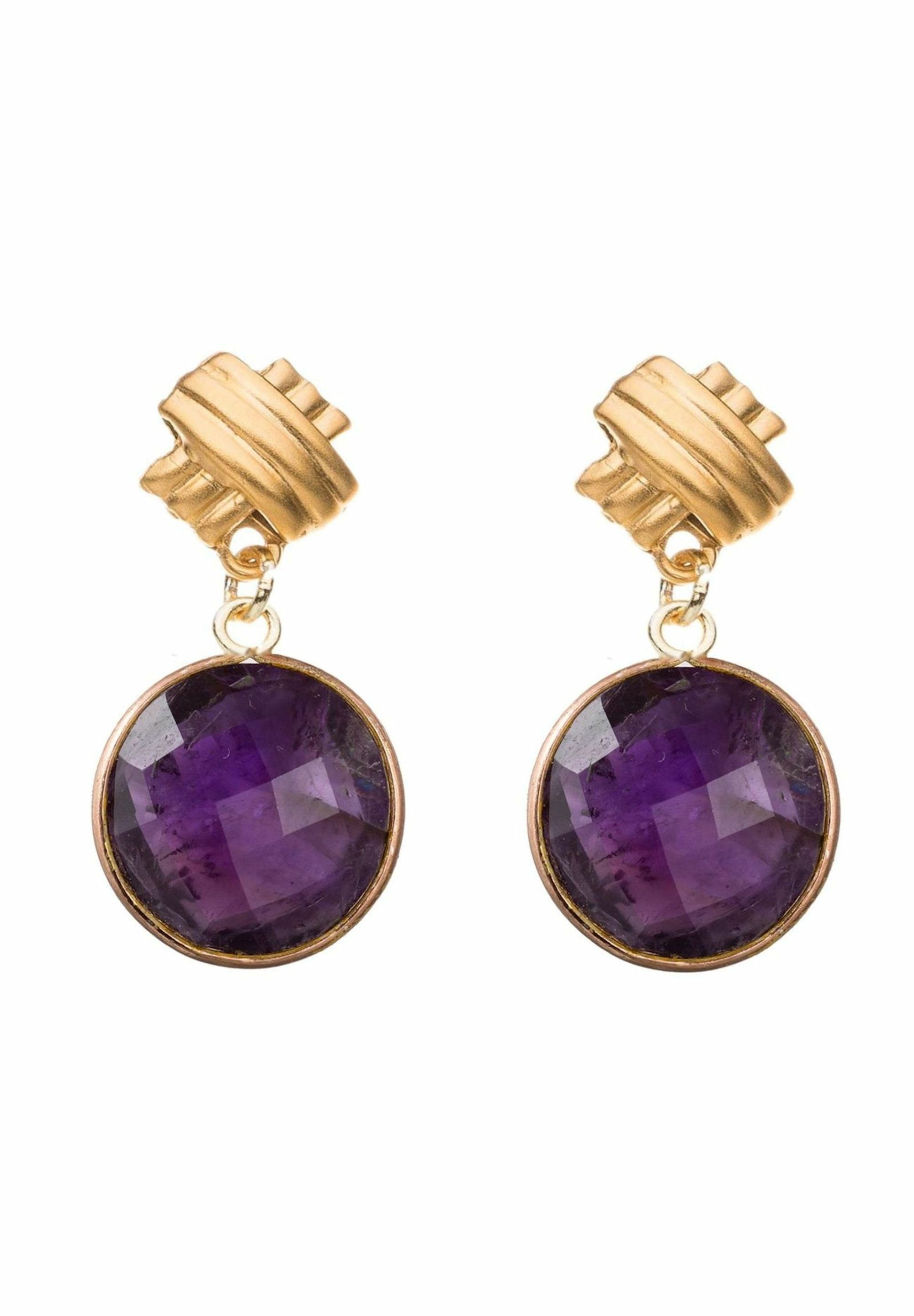 Gemshine Paar Ohrhänger Amethysten