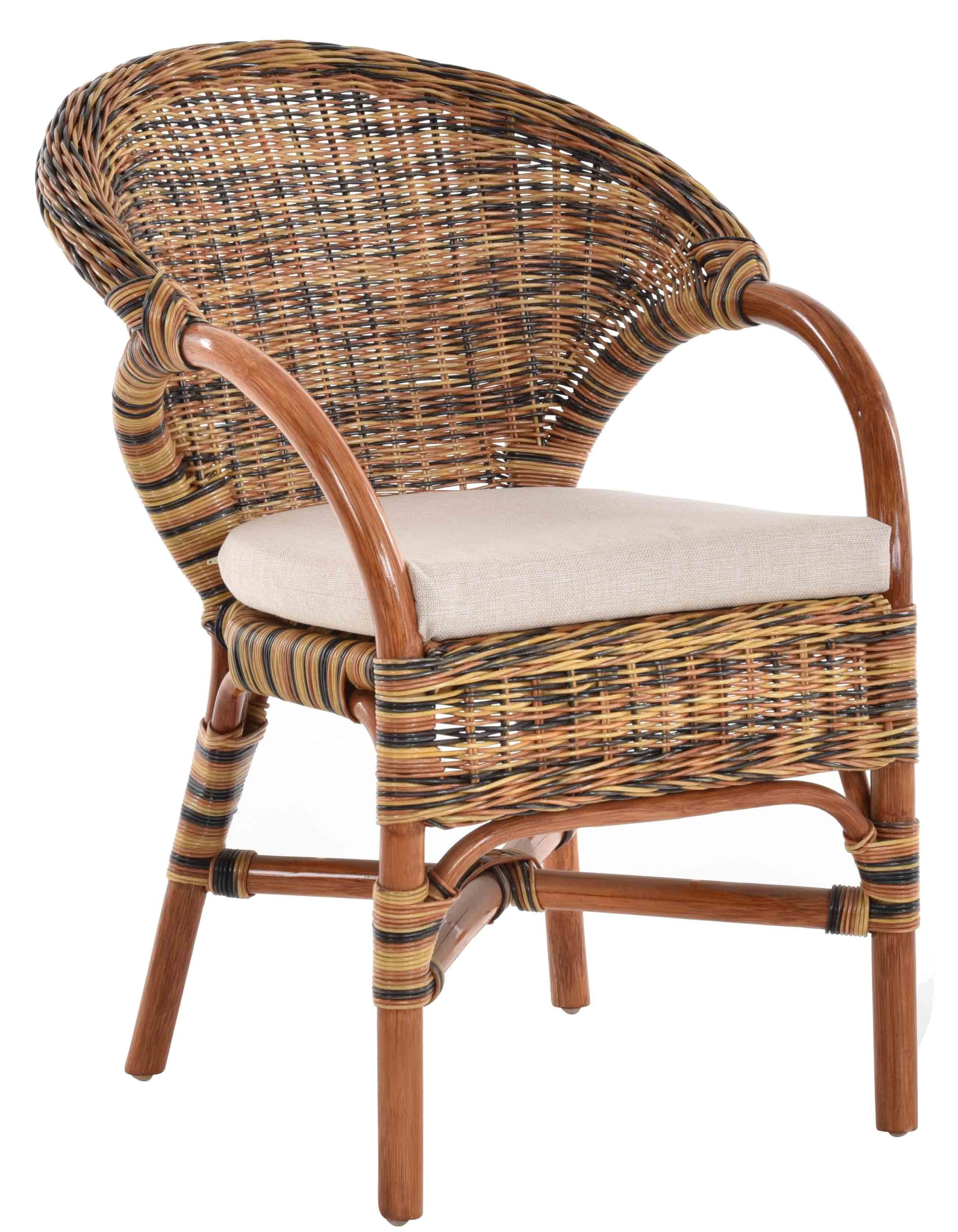 Krines Home Sessel Rattansessel Lounge Rattanstuhl Armlehne Clubsessel Wintergartensessel, Stapelbar