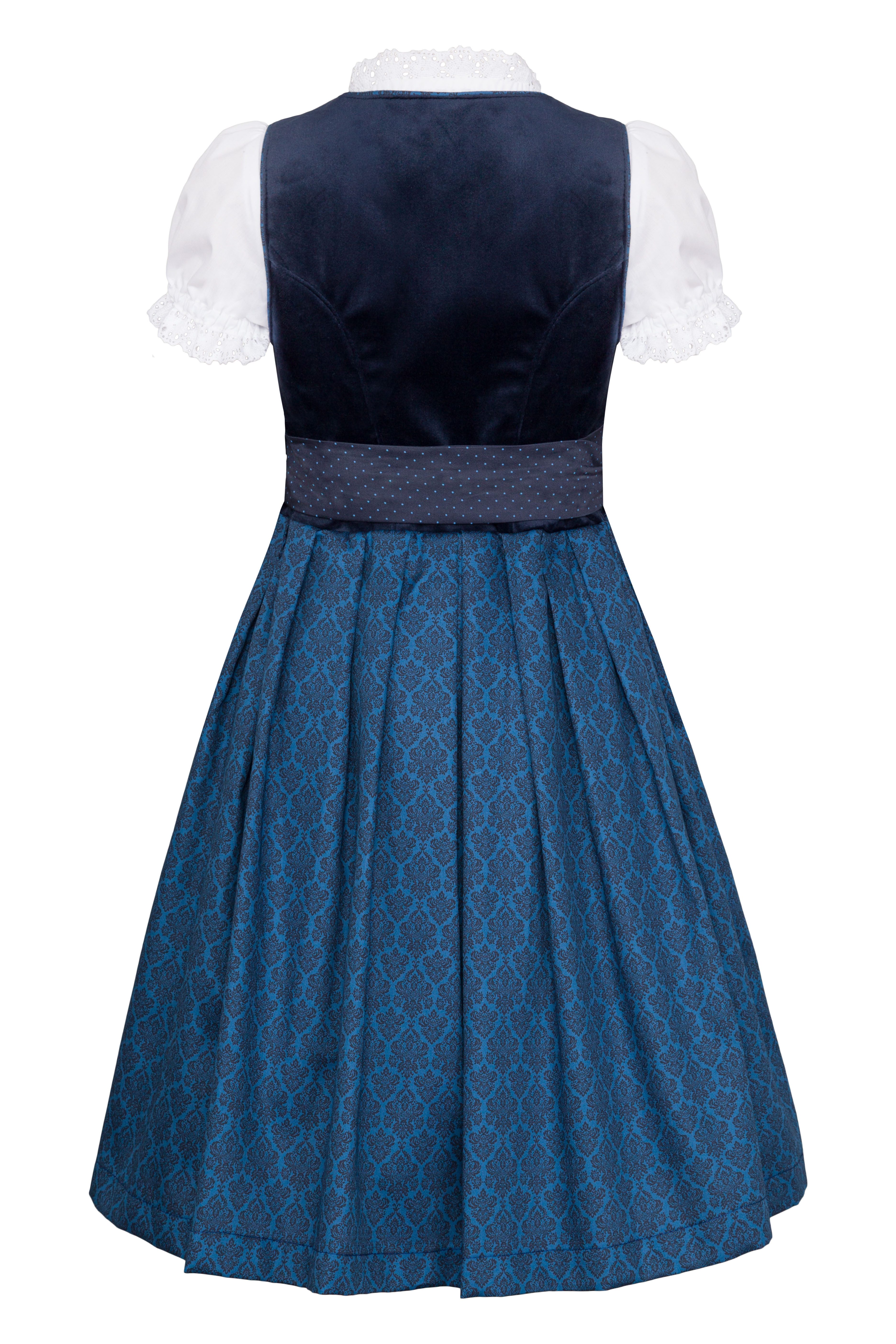 Ramona Lippert Dirndl Dirndl Kinderdirndl Anika in Blau, 3-teilig mit Schürze & Bluse
