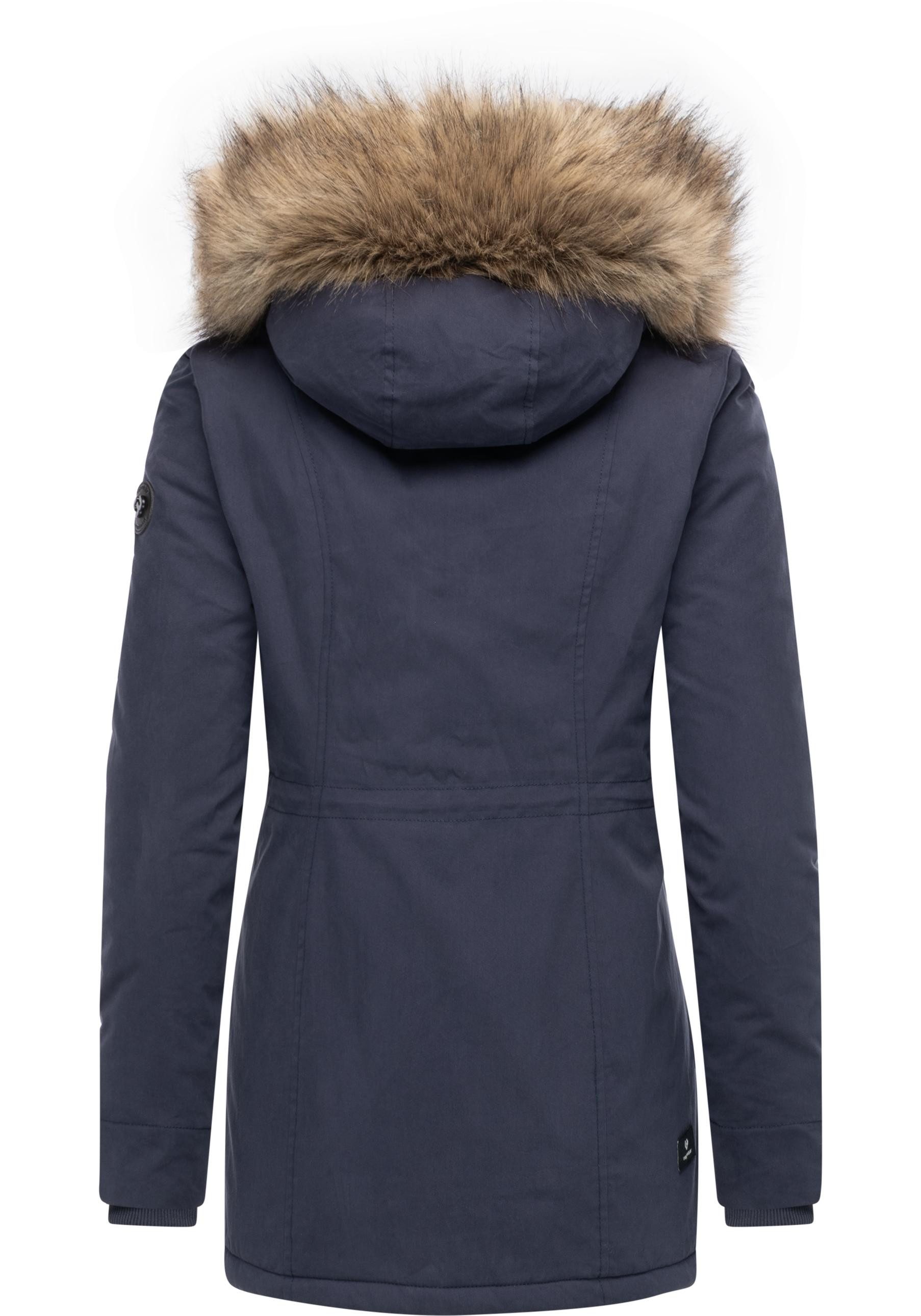 Ragwear Kurzmantel Monadetta Warm Kurzer Wintermantel mit Kunstfellbesatz – Bild 3 von 5