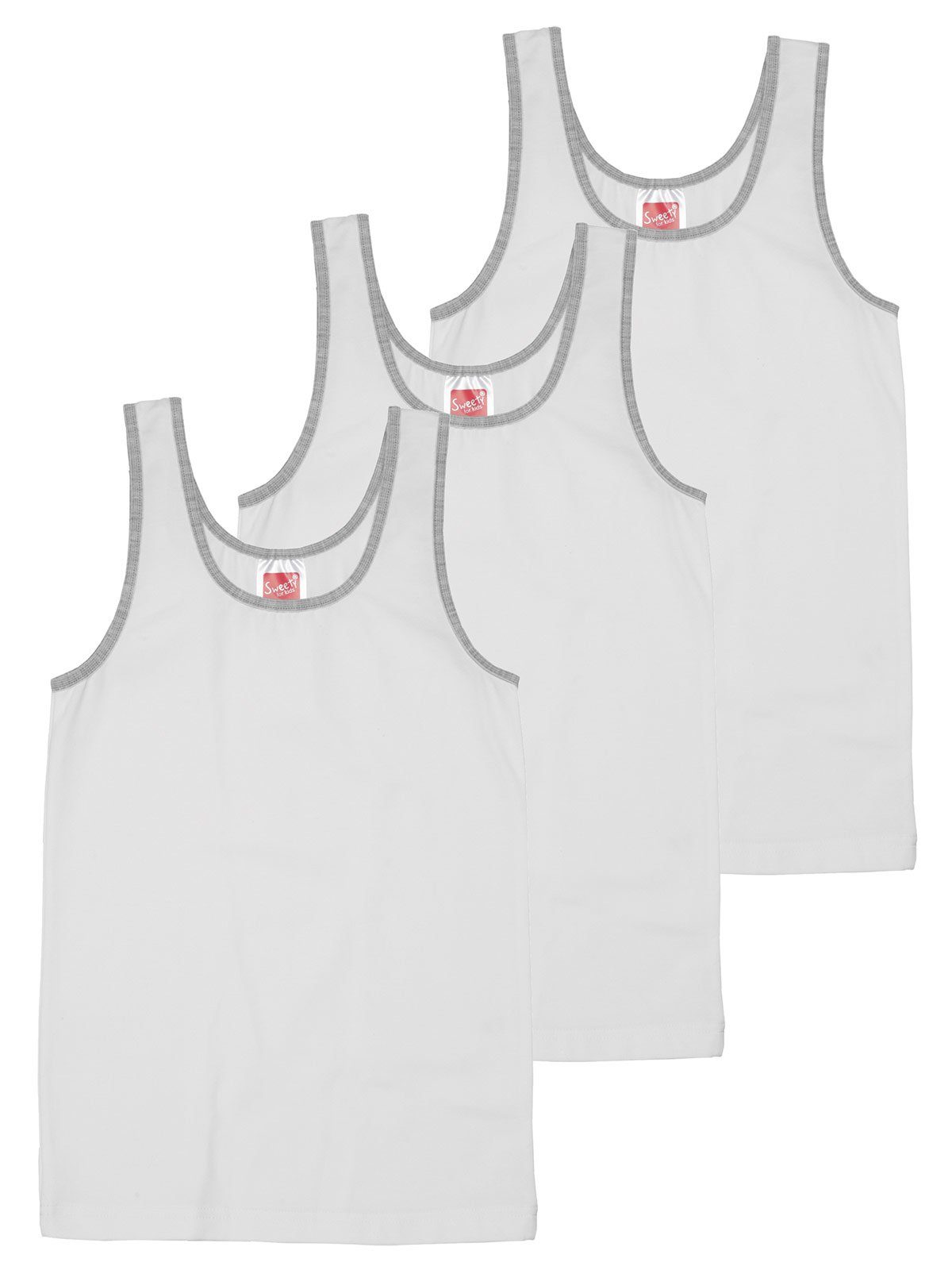 Sweety for Kids Unterhemd Mädchen Unterhemd 3er Pack Single Jersey (Packung, 3-St) hohe Markenqualität weiss