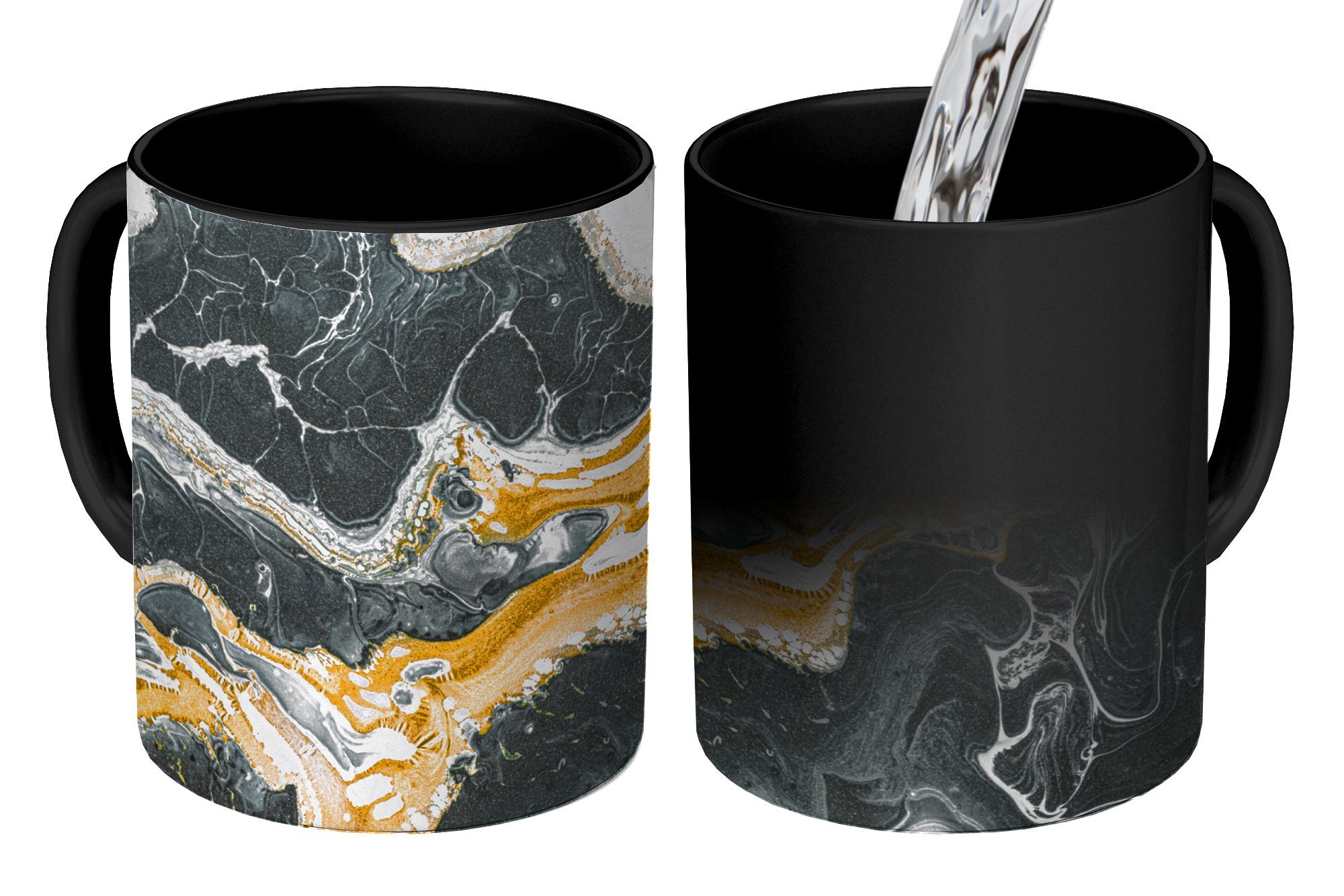 Tasse Marmor - Schwarz - Weiß