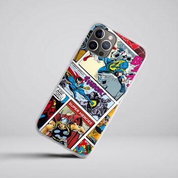 DeinDesign Handyhülle Marvel Retro Comic Blue, Apple iPhone 12 Pro Max Silikon Hülle Bumper Case Handy Schutzhülle