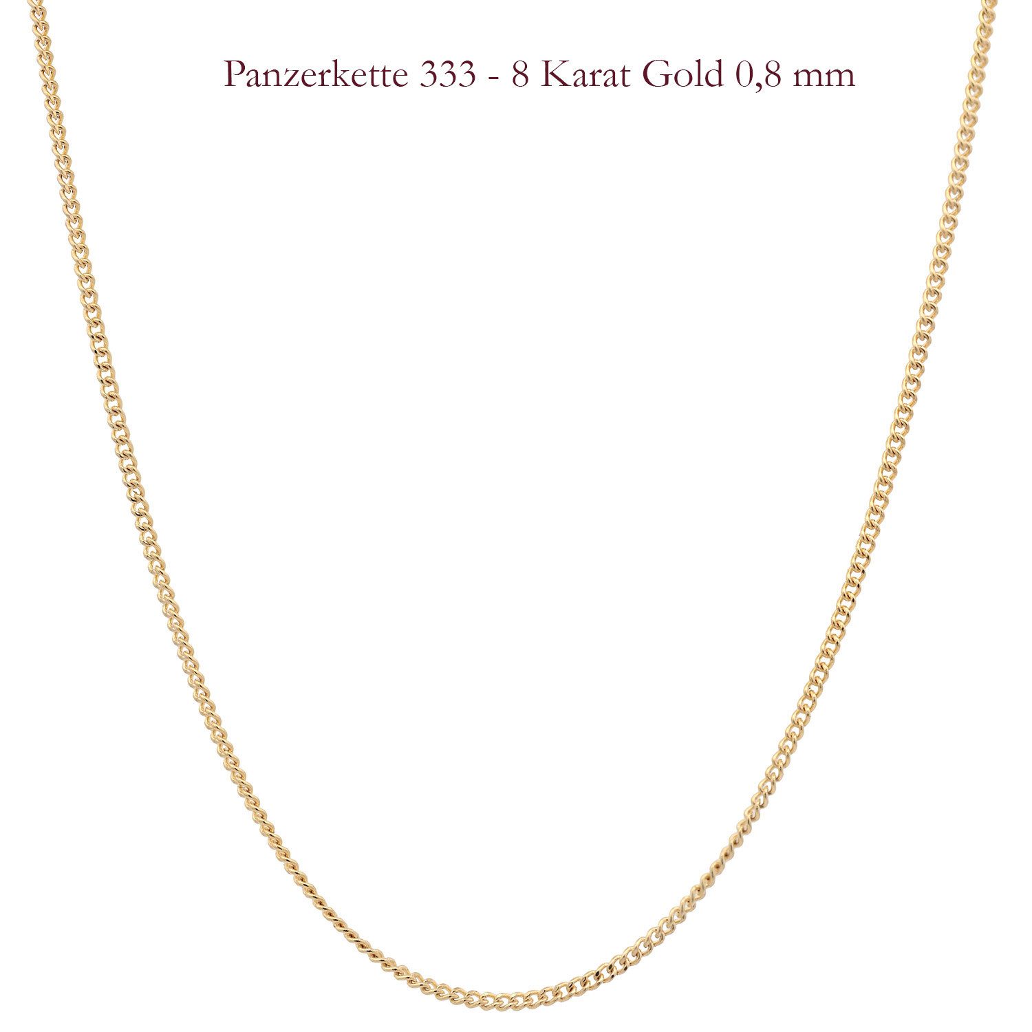 HOPLO Panzerkette Goldkette Panzerkette Länge 36cm - Breite 0,8mm - 333-8 Karat Gold, Made in Germany