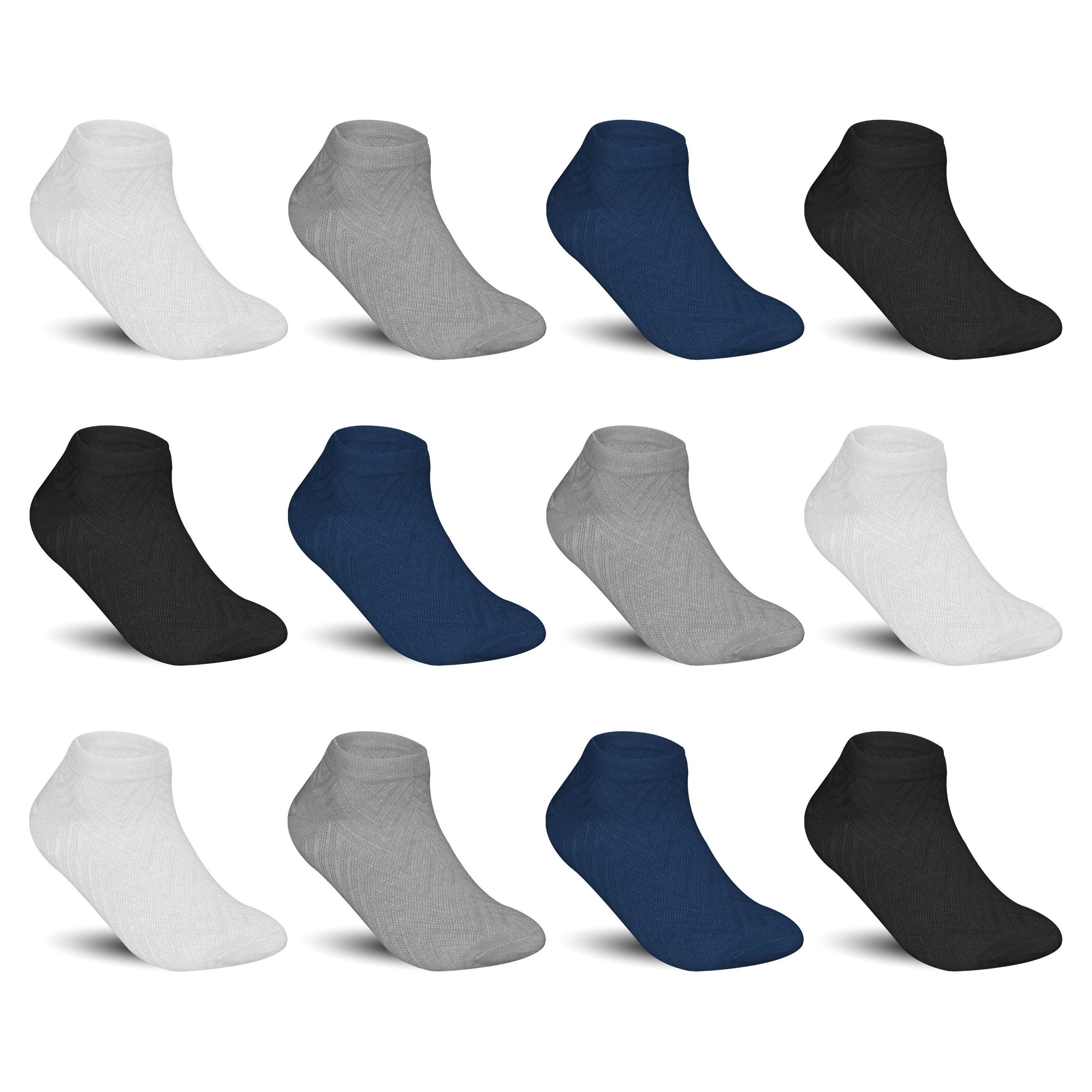 TEXEMP Sneakersocken 12 Paar Sneaker Socken Herren Baumwolle Freizeit Kurzsocken Füßlinge (Packung, 12-Paar, 12 Paar)