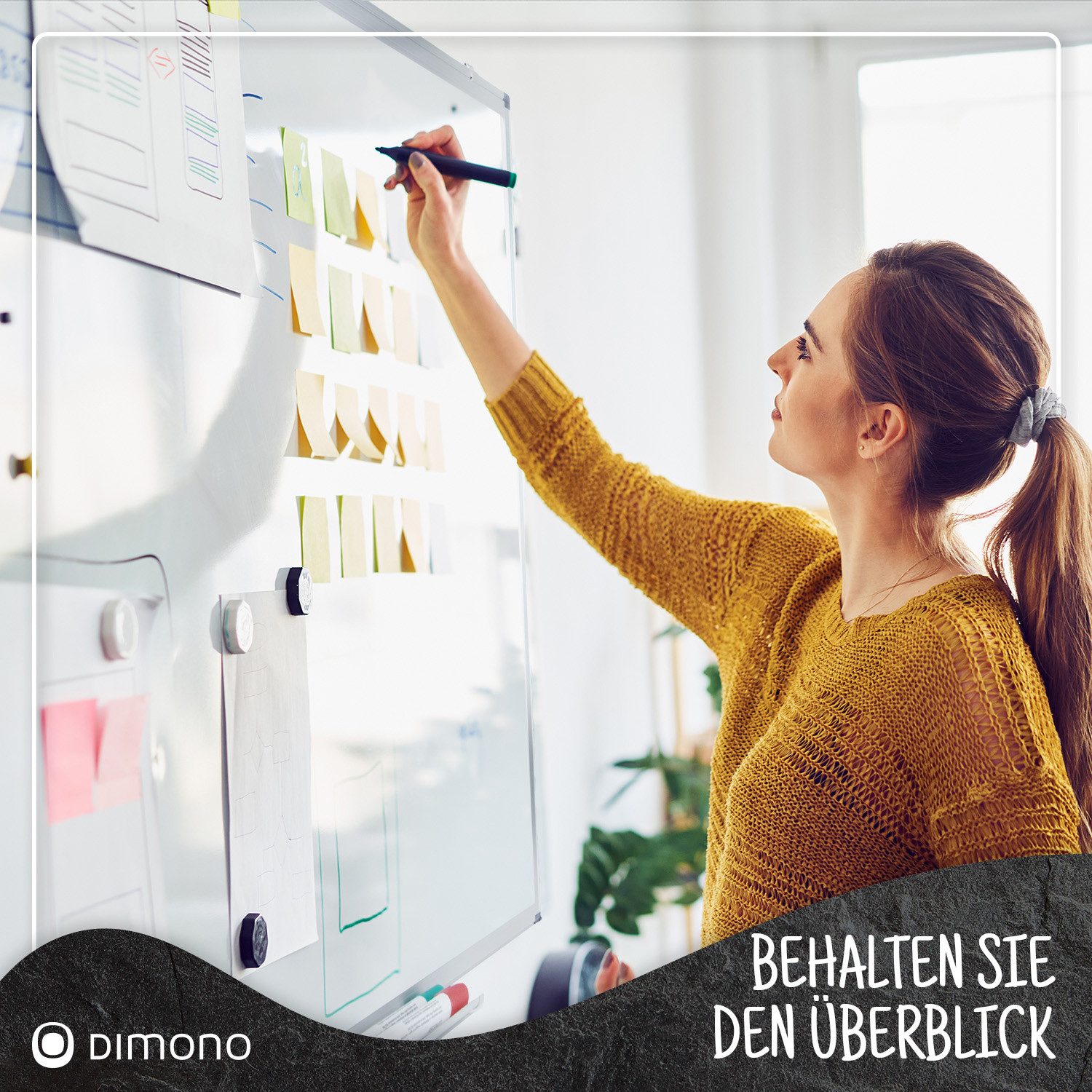 Goods+Gadgets Wandtafel Wandtafel Whiteboard Magnettafel 90×59cm–Abwischbar günstig online kaufen