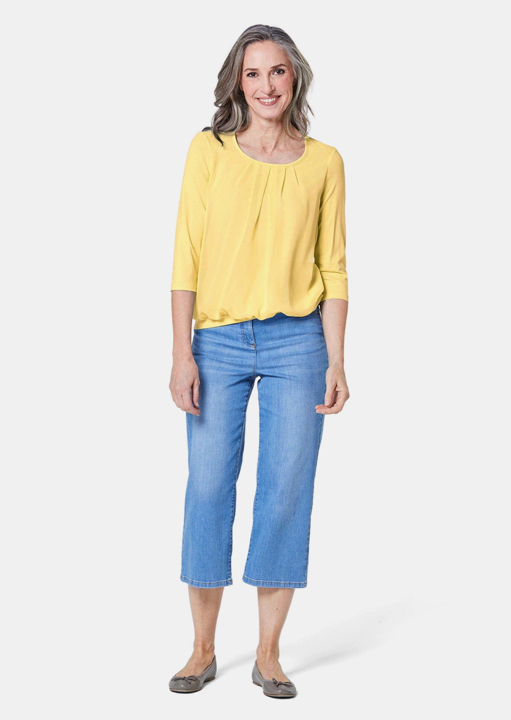 GOLDNER Shirtbluse Chiffon-Shirt mit 3/4-Arm, Rundhals günstig online kaufen