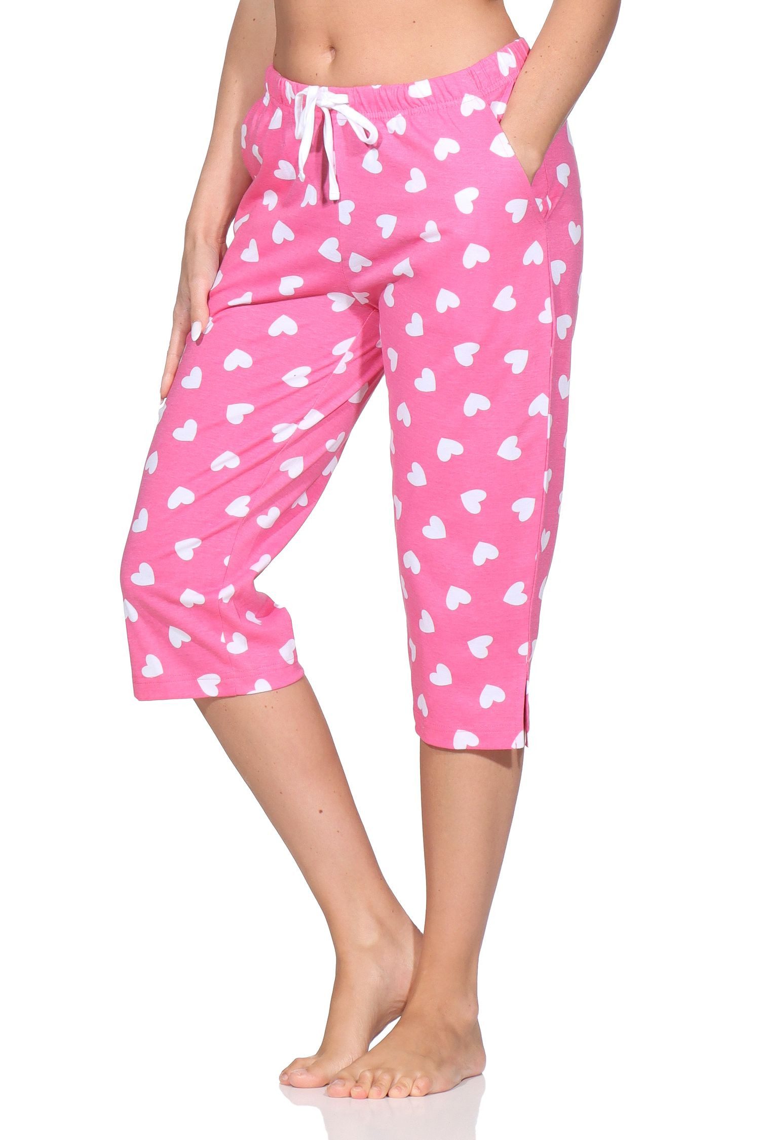 Normann Relaxanzug Damen Schlafanzug Pyjama Capri-Hose 3/4-lang - perfekt zu kombinieren