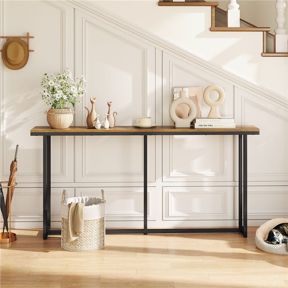 Yaheetech Konsolentisch Flurtisch 160 cm Länge, Schlichter Wandtisch Sofati günstig online kaufen